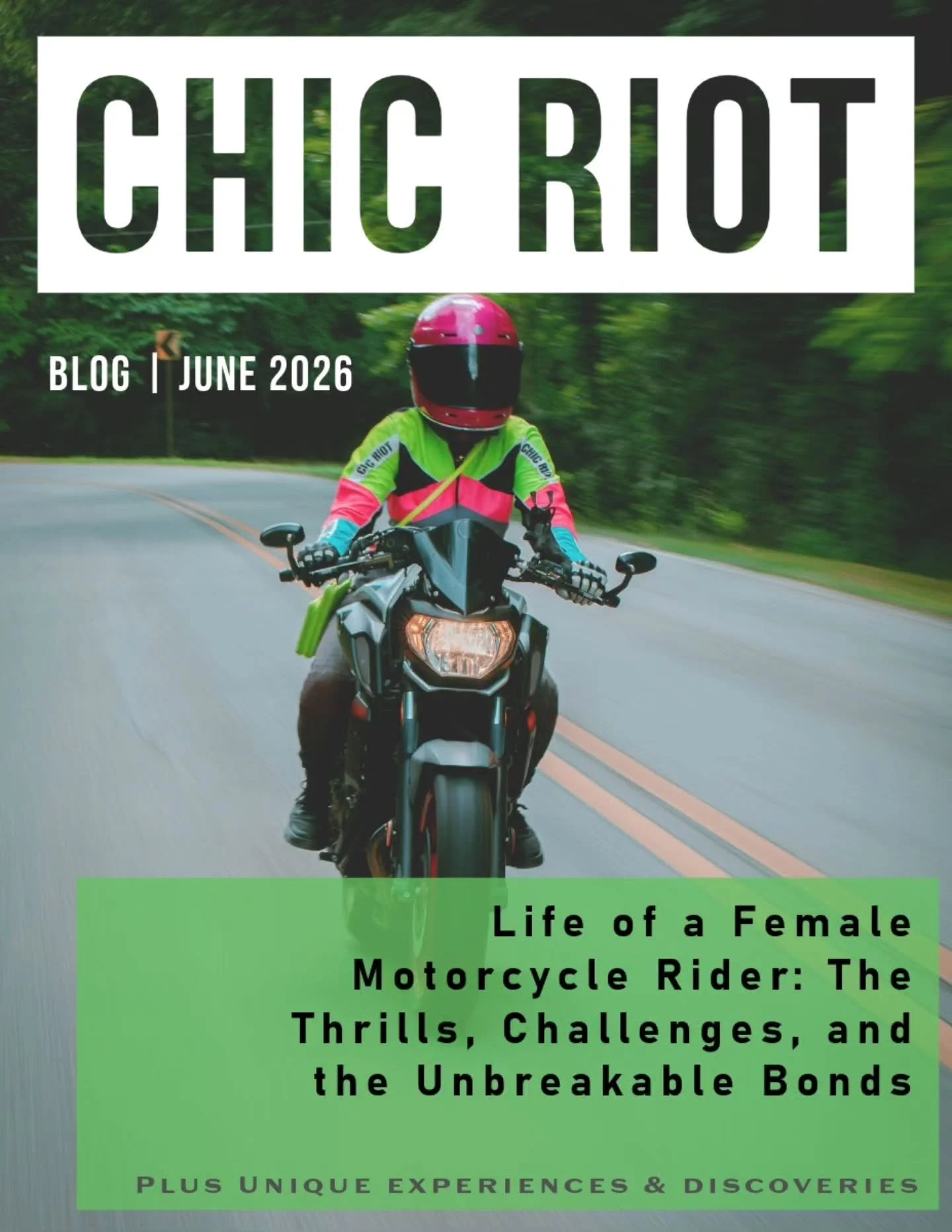 There are so many unique experiences when it comes to being a female rider. Check out our latest blog all about this topic.

Comment below telling us one of your unique experiences as a female rider! 

www.chicriot.com >> blogs to read the full
