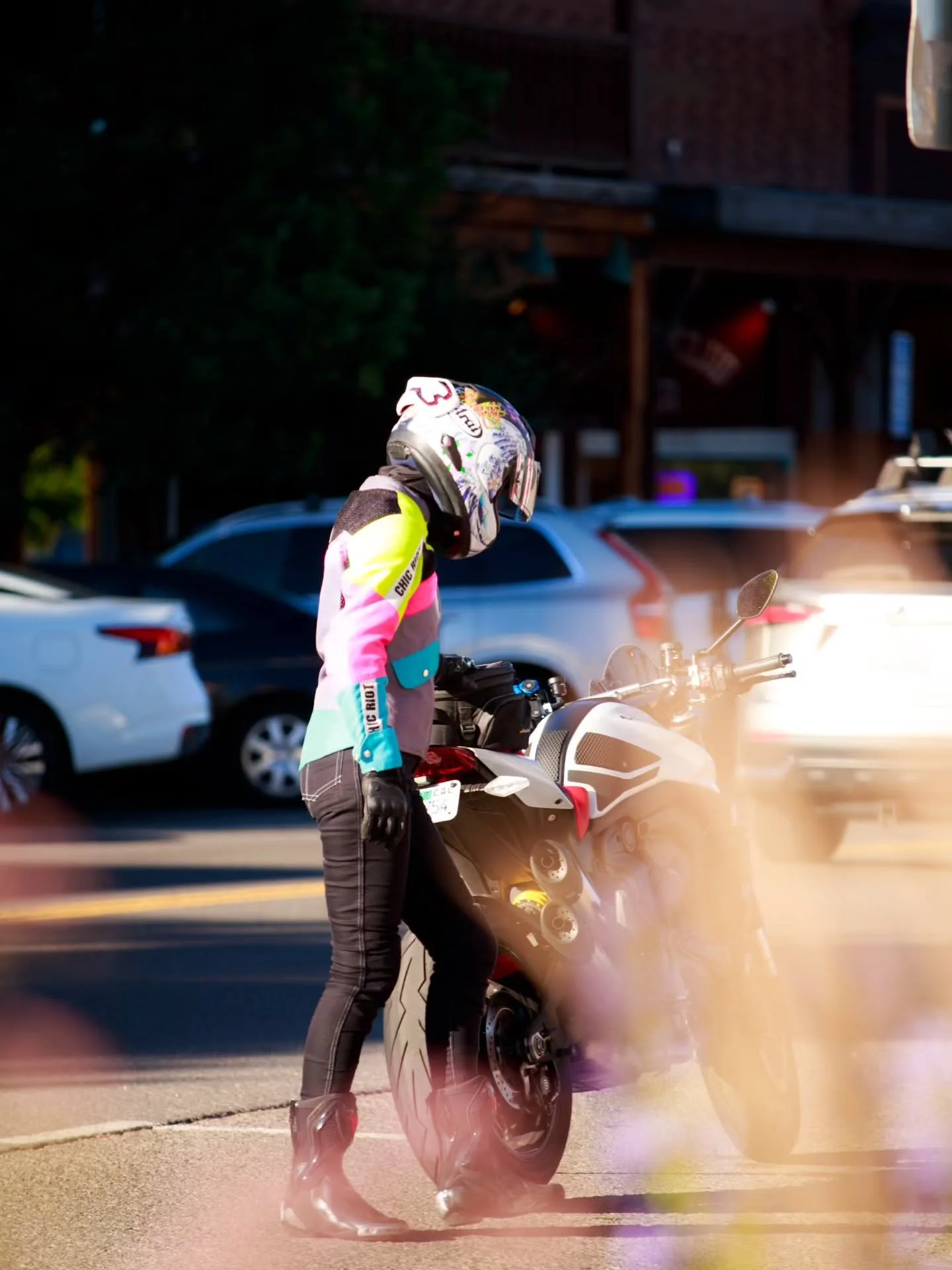 1. Bike check 
2. Leg over 
3. Ready 
4. Let's Go!

Make memories, ride safe and have fun while doing it. 
&ndash;Chic Riot 

@annet_noname 😎 photo and biker model credit 

Where fashion meets safety. | www.chicriot.com 

#chicriot #motorcyclegear #