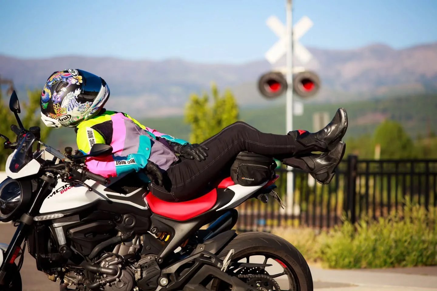 This is your sign to take that next bike adventure 🏍️⚡
Make it a good one 😉 

@annet_noname 📸 photo credit and styled in Chic Riot gear

www.chicriot.com | Where fashion meets safety.

#chicriotapparel #motorcyclegear #motoadventure #motolifestyle