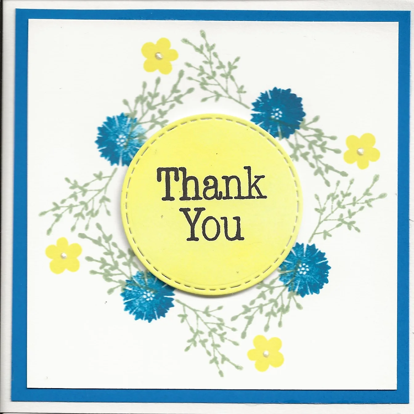 Thank You wreath blue and yellow