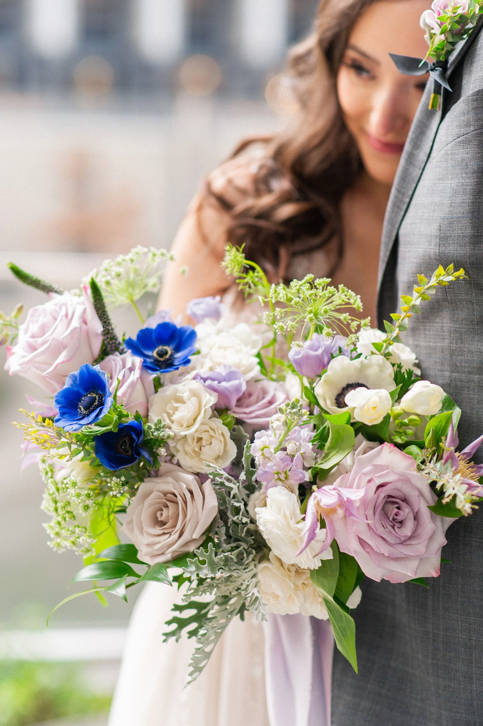 Shades of purple wedding bouquet