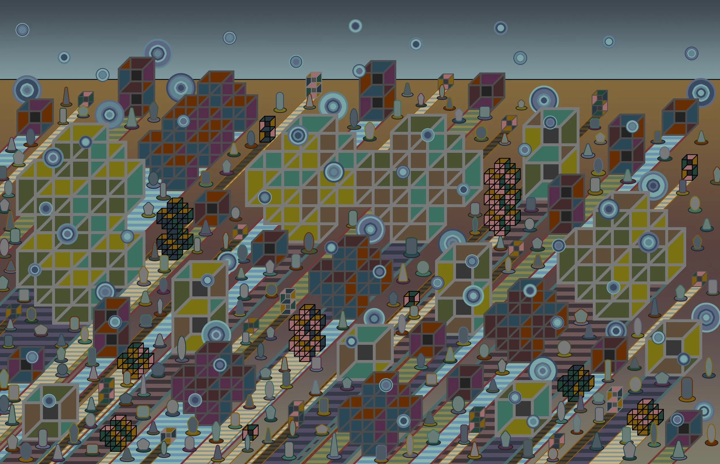 Dada Bauhaus Landscape Series, The Shape of a Garden or a City in Form, No. 2