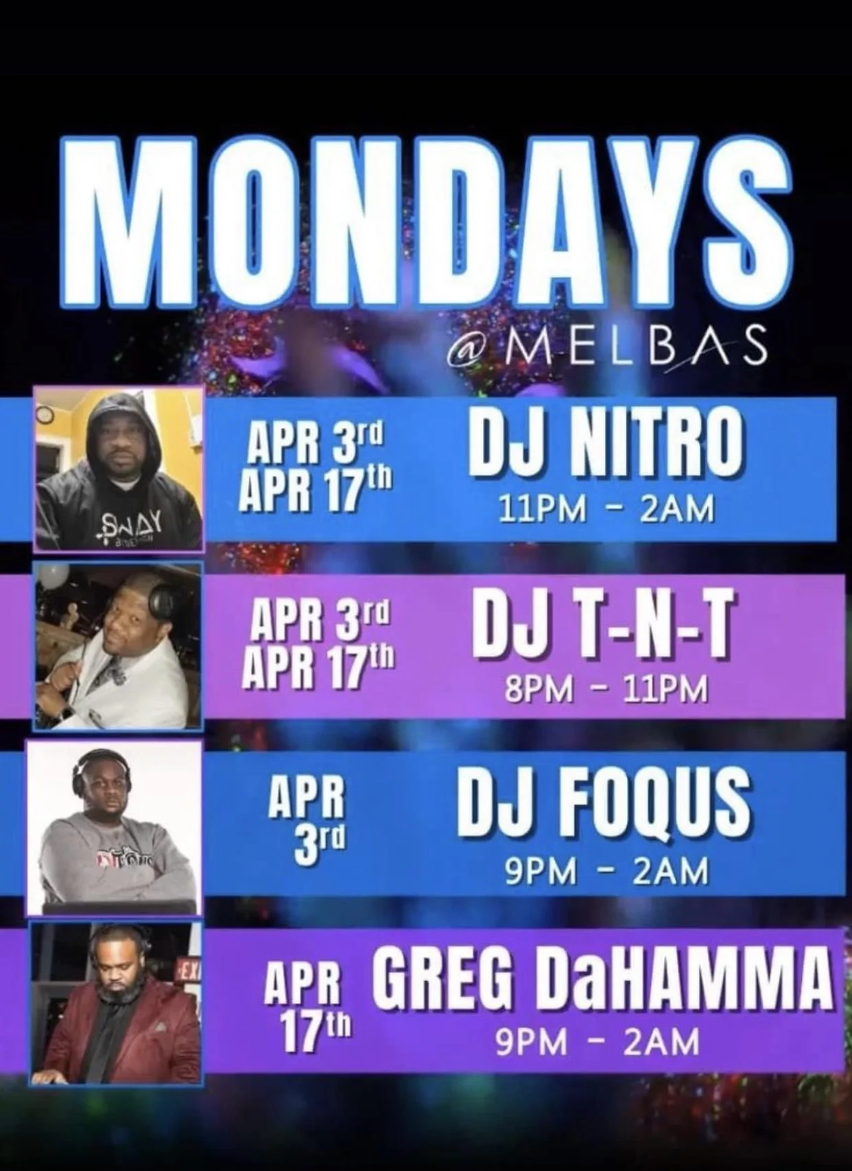 Mondays at Melba's 