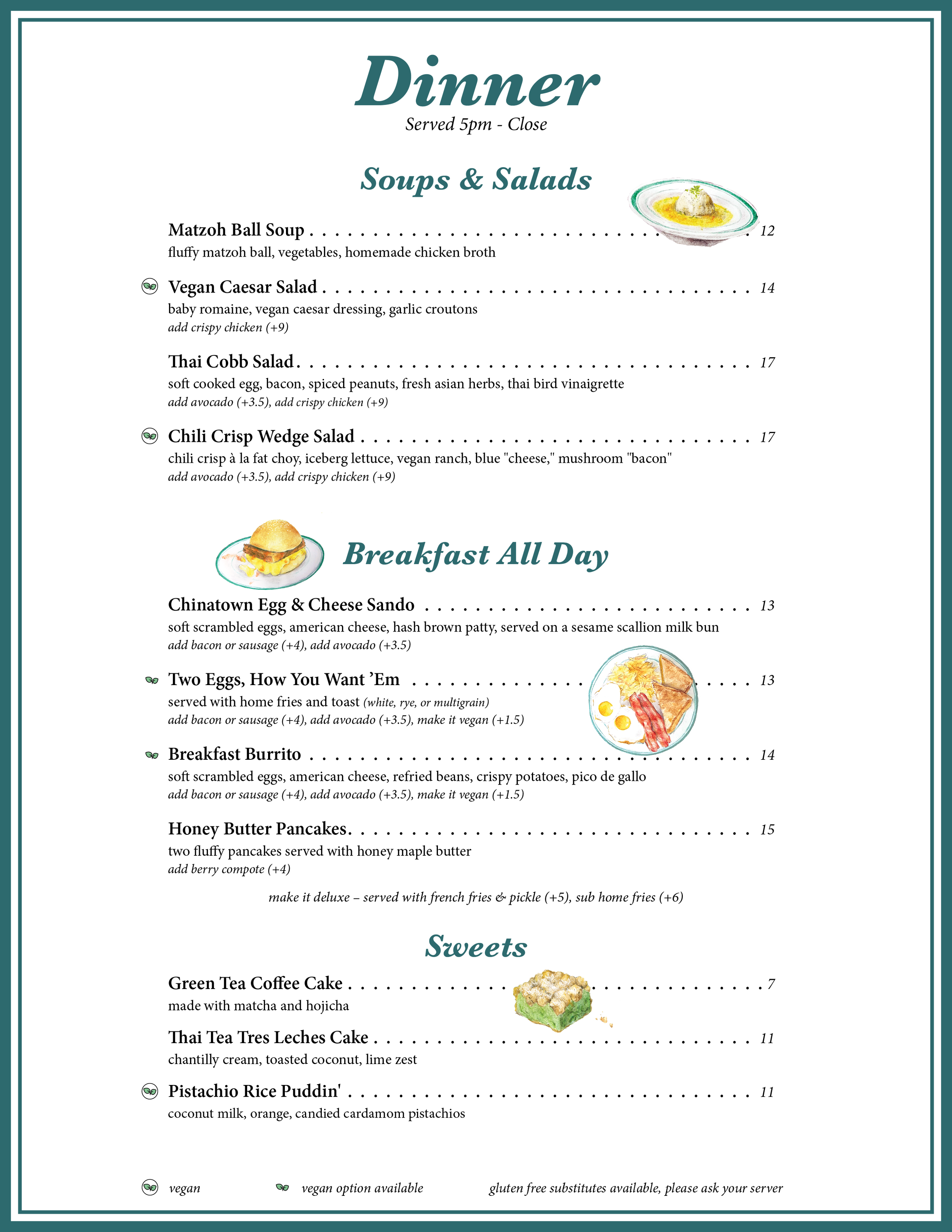 Dinner Menu — Golden Diner