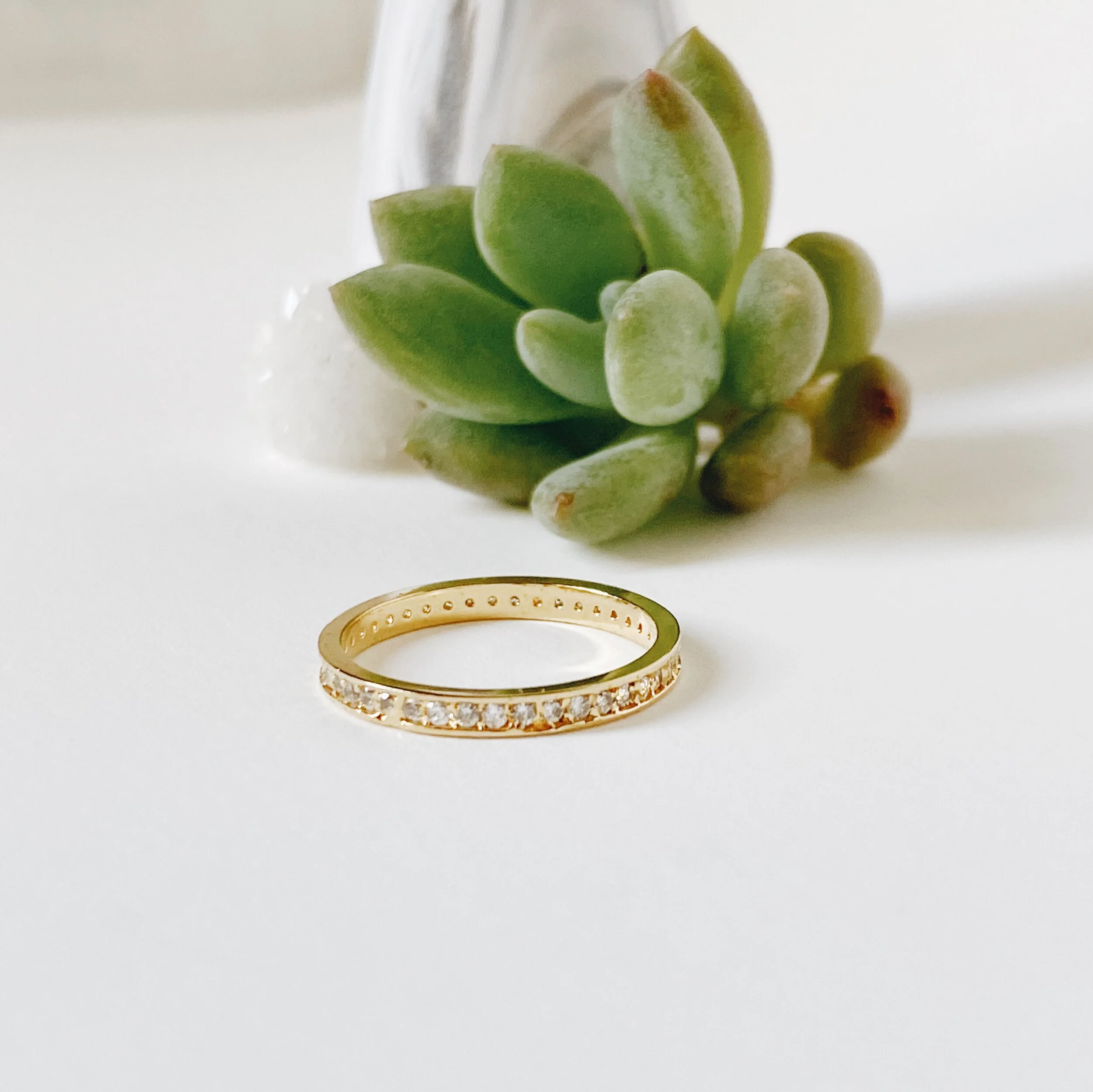 Clear CZ | 14k Gold Toe Ring