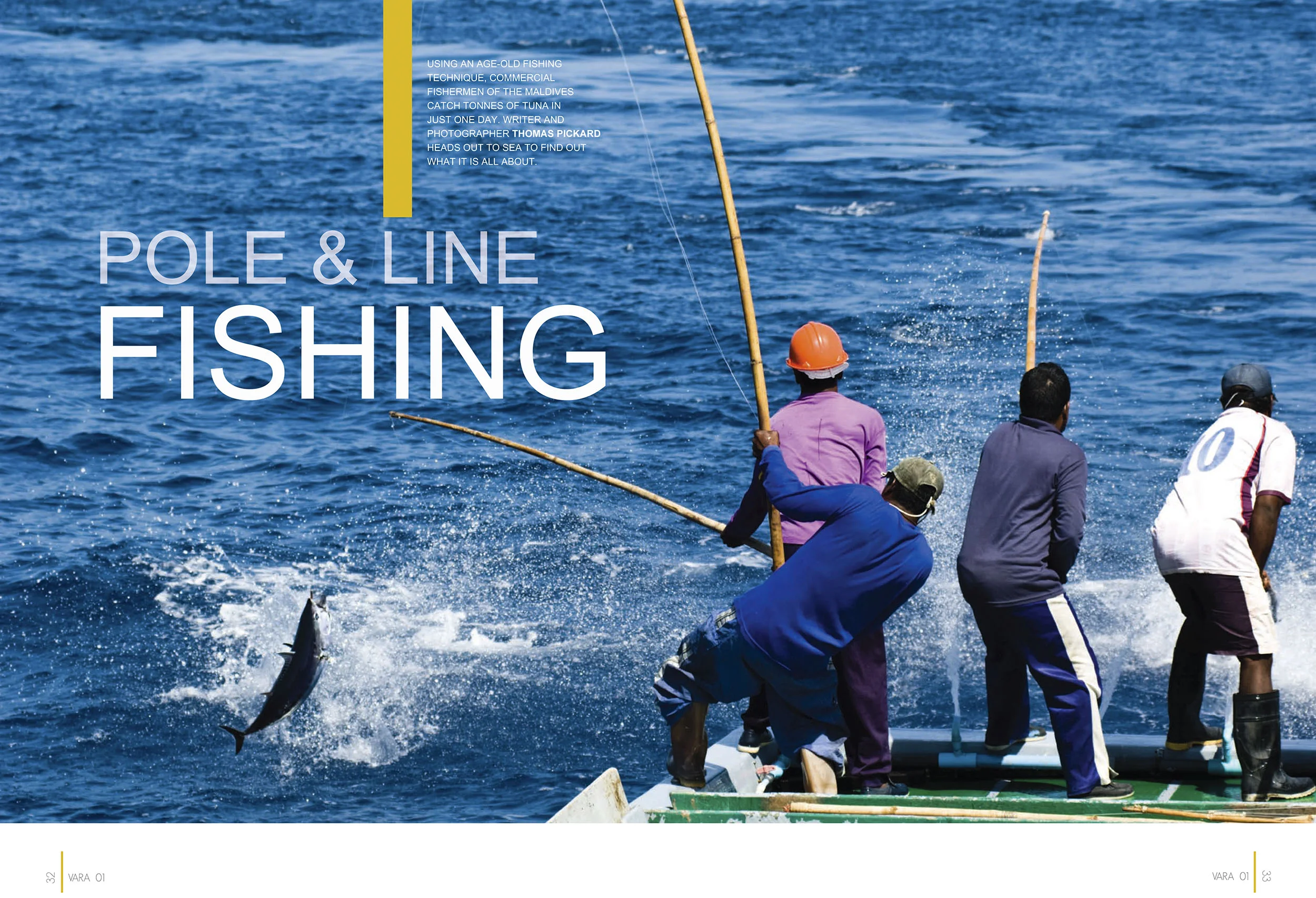 Island Aviation Vara Magazine. Pole and Line Fishing article. Wo