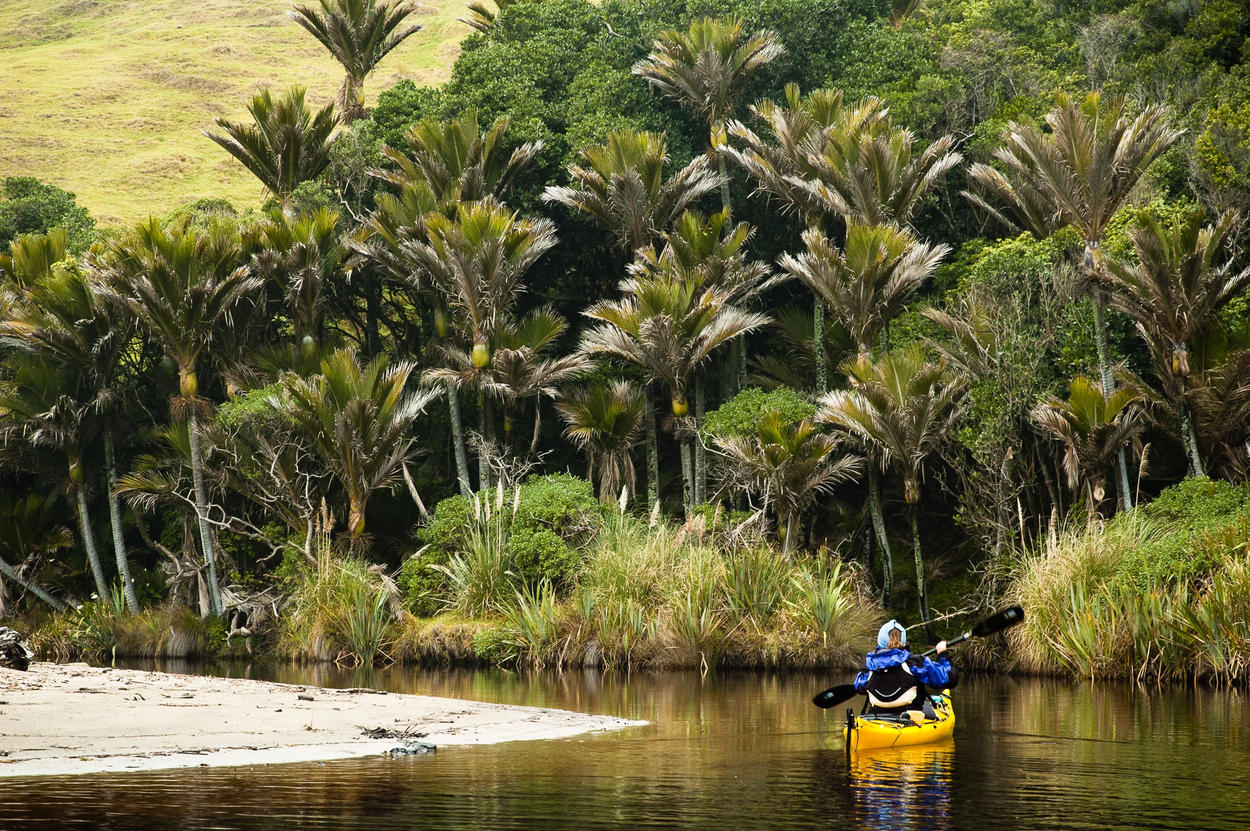 Sea kayaking a quiet corner of the West Coast, New Zealand.