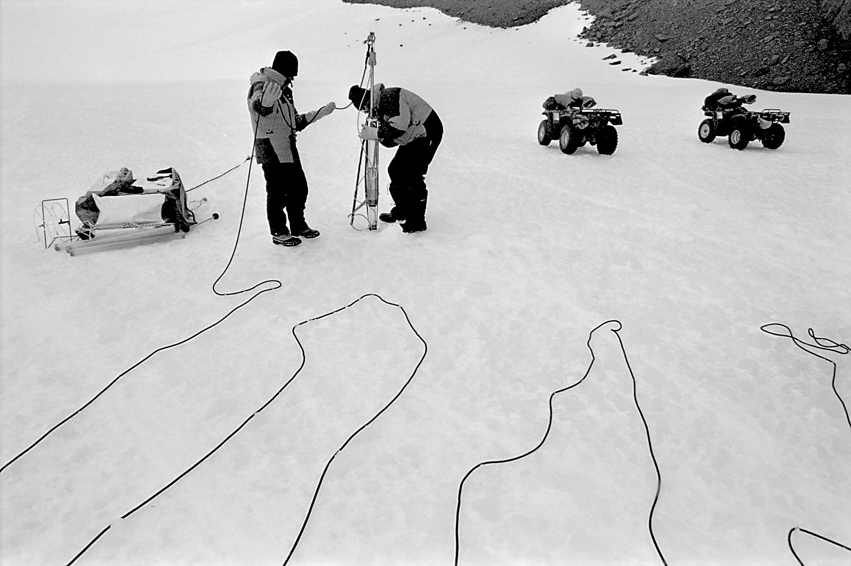 Researchers, Framnes Mountains, Antarctica. © www.thomaspickard.com