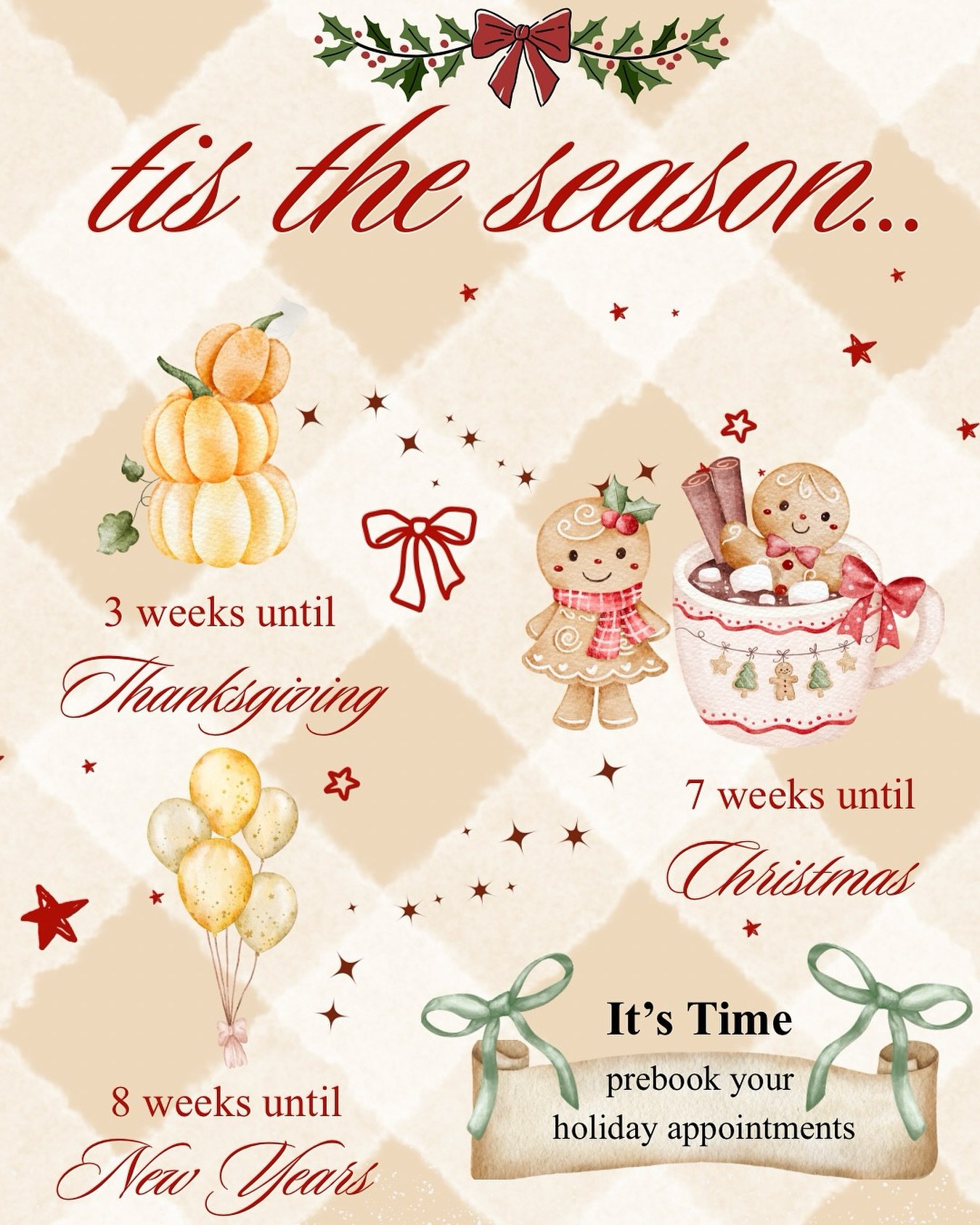 ✨ How is it almost the end of 2025?! ✨

🎄 Quick reminder: The holidays book up fast! Be sure to prebook your appointments now to look &amp; feel your best for every festive moment. 

We can&rsquo;t wait to celebrate with you! ❤️ 
#happyholidays #hol