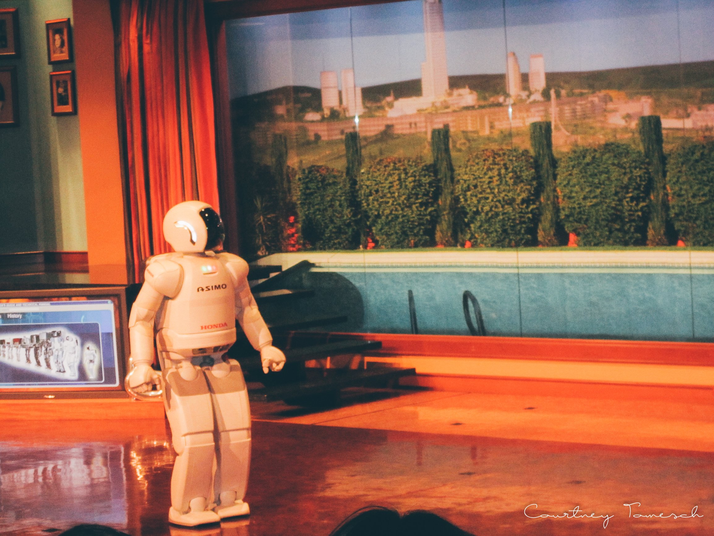 Asimo- this robot can talk, see,  walk, and run. its pretty cool