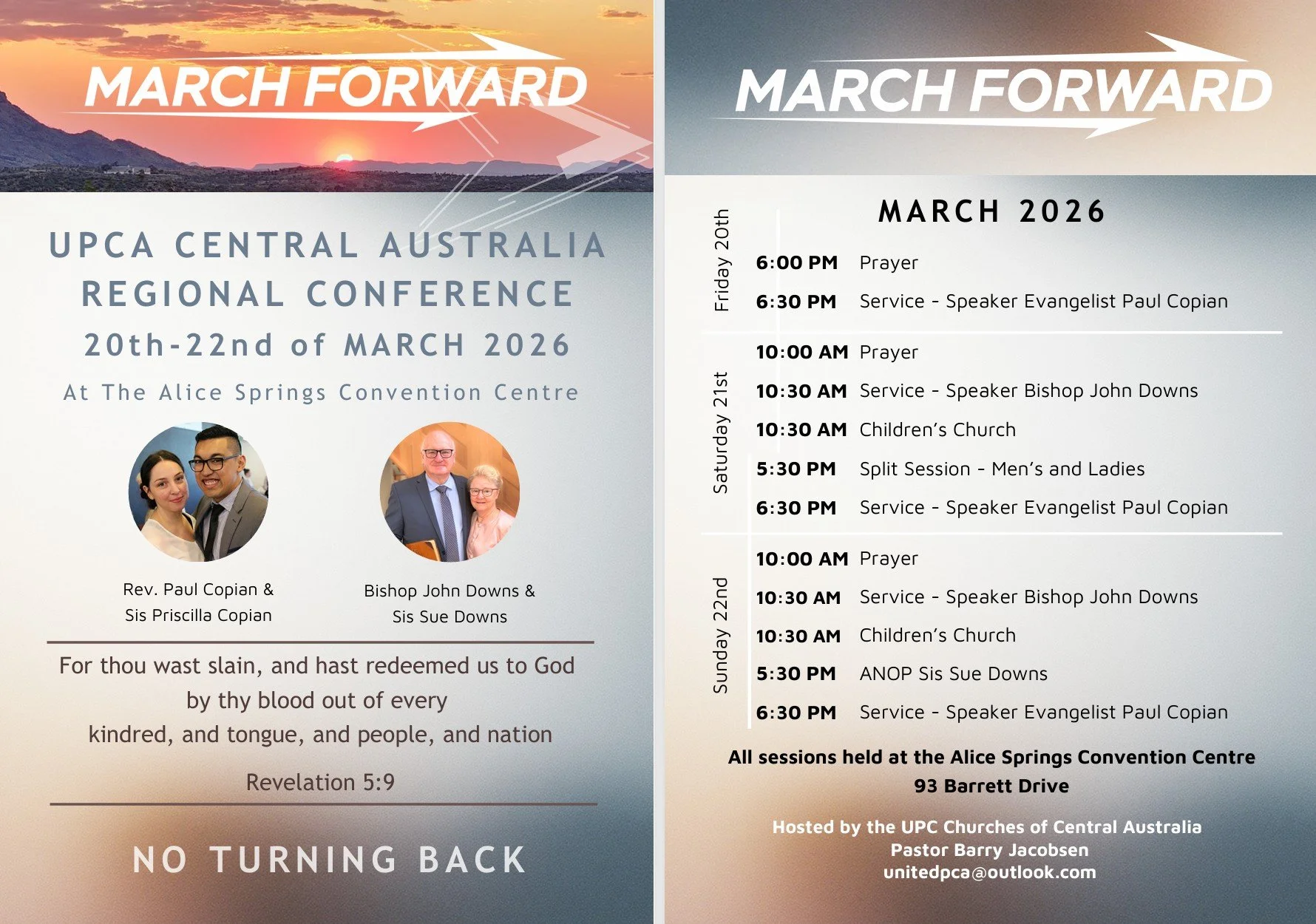 UPCA CENTRAL AUSTRALIA REGIONAL CONFERENCE