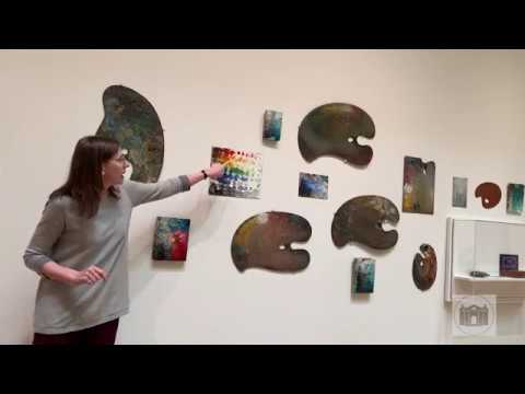 Palette Wall in the exhibition "The Great Americans: Portraits by Jac Lahav"