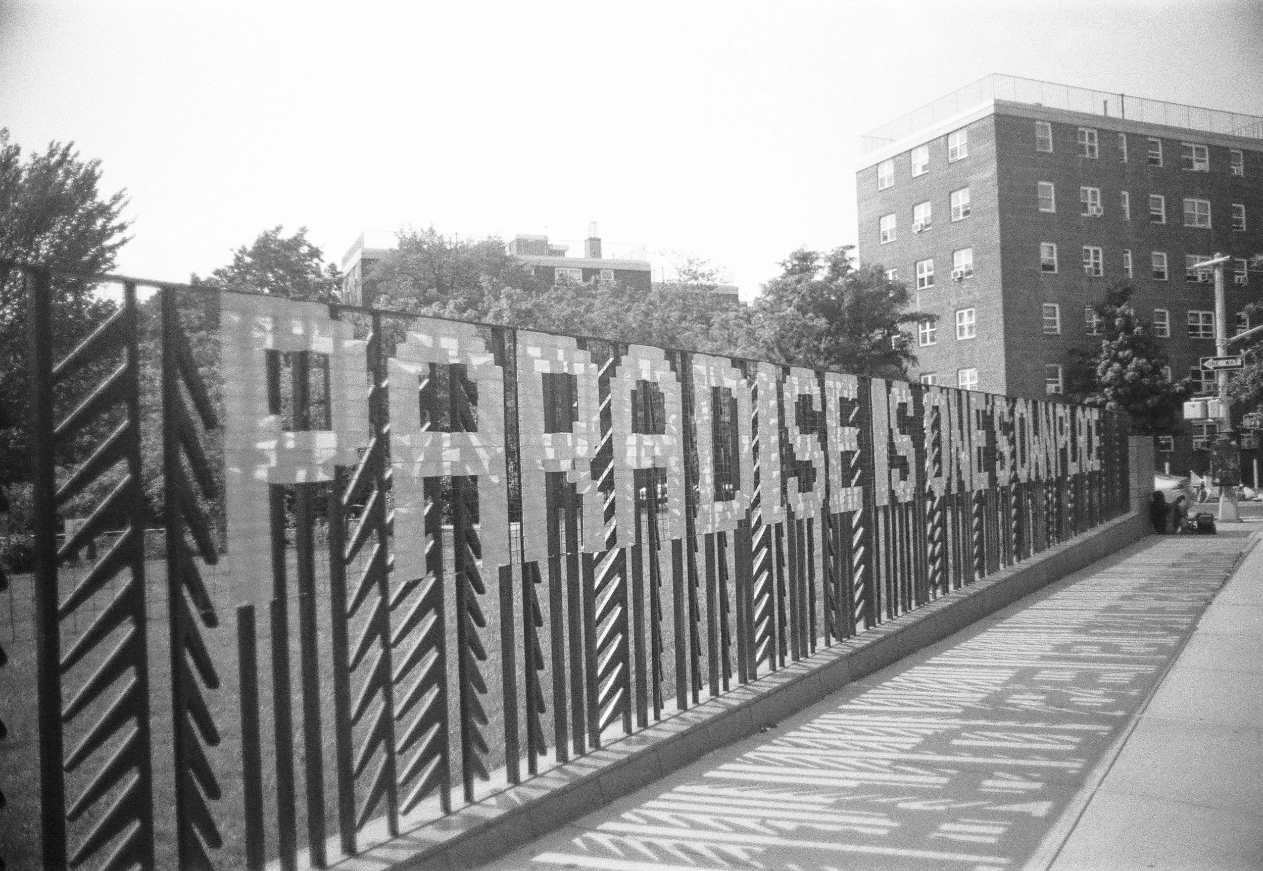  fence weaving by brooklyn hi-art machine outside weeksville heritage center  weeksville, 2021 