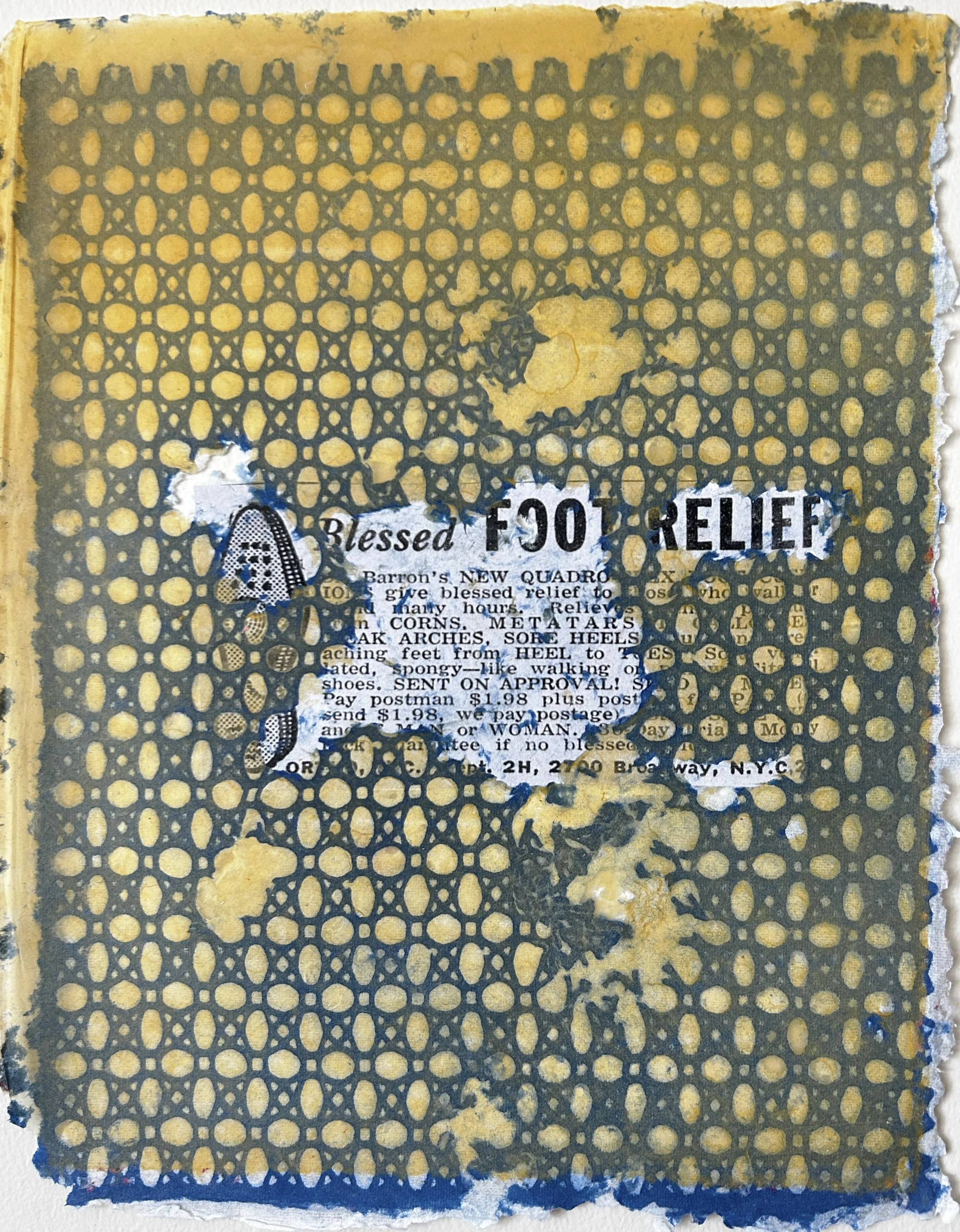  11 x 14  cotton, cotton blowout and abaca sheet with embedded collage (2025)    