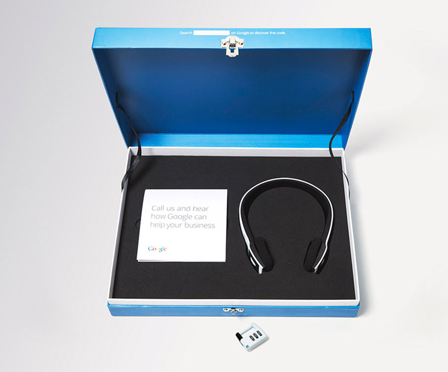 Once they unlocked the box, they were rewarded with a wireless headset and a letter inviting them to call their personal Google expert.