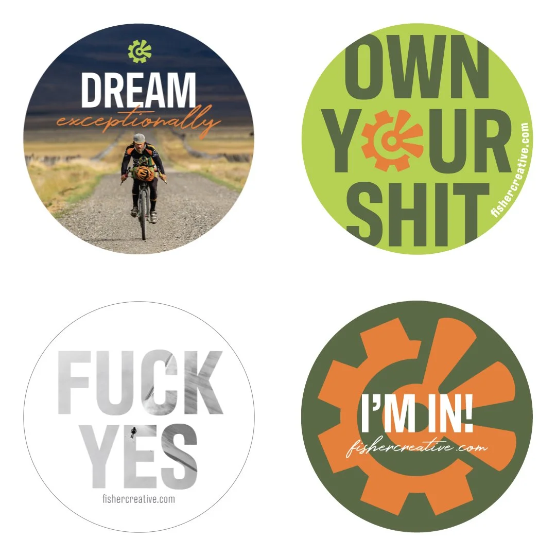 Stickers set design for Fisher Creative
