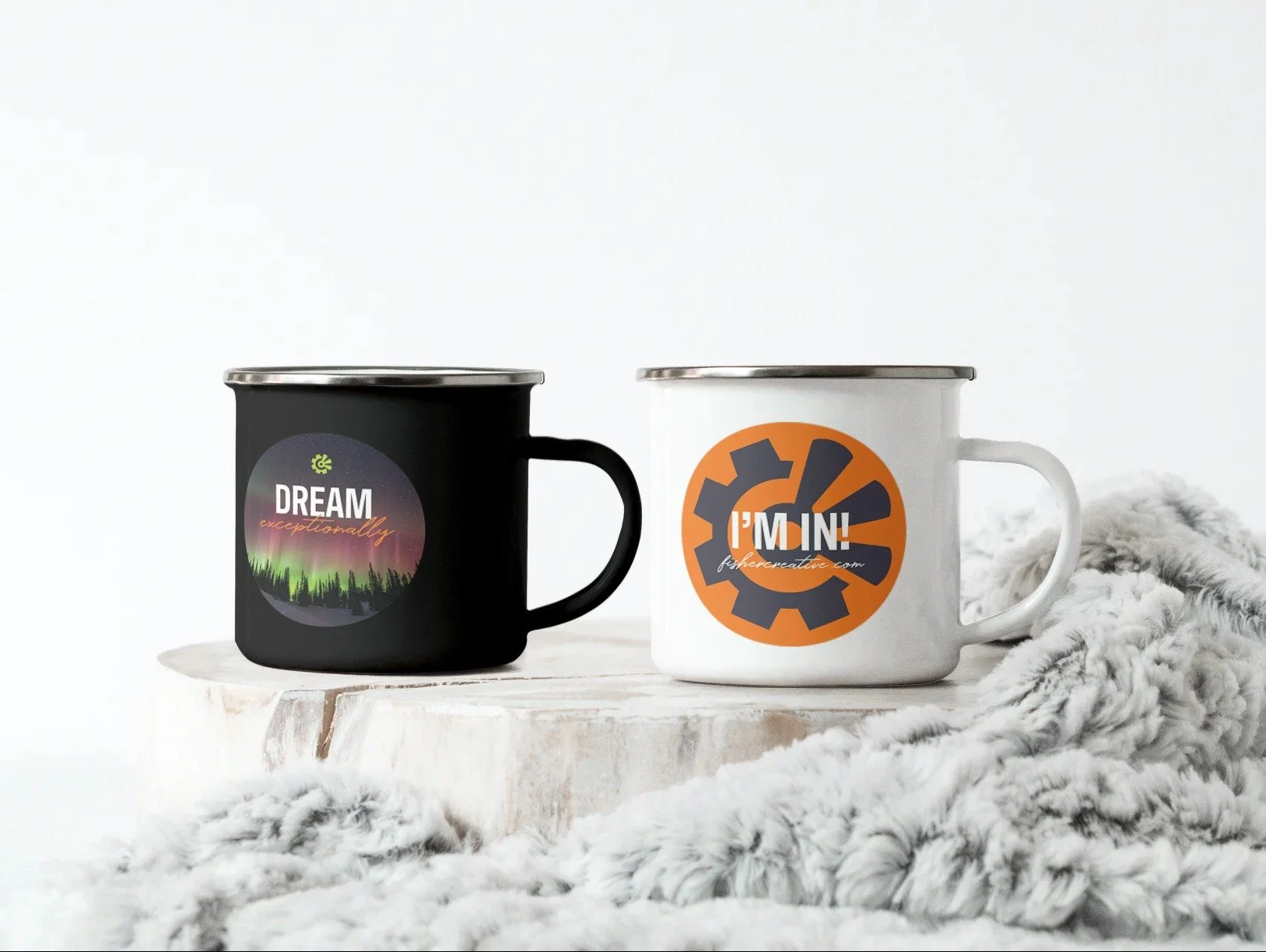 Stickers mockup for Fisher Creative