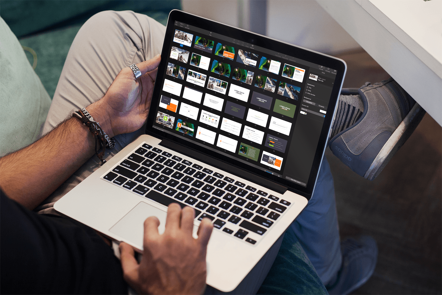 Presentation template in Keynote mockup for Fisher Creative