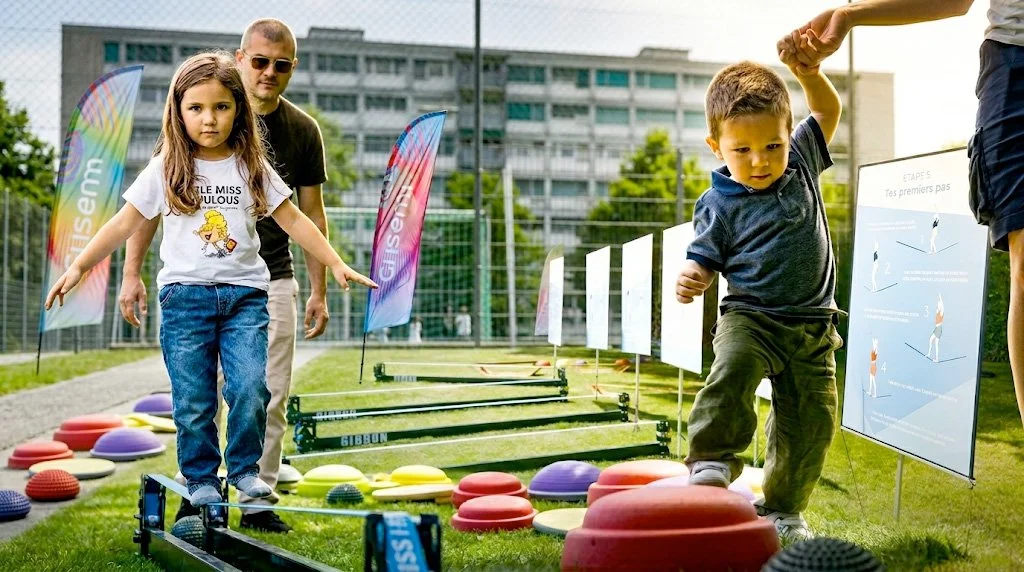 Atelier slackline à Onex : l'animation phare du 175e anniversaire