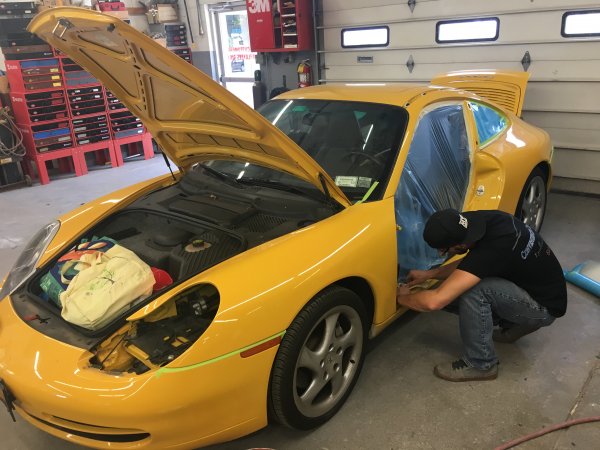 Here we have everything removed to start sanding the entire side of the vehicle down to get it ready for the paint booth.