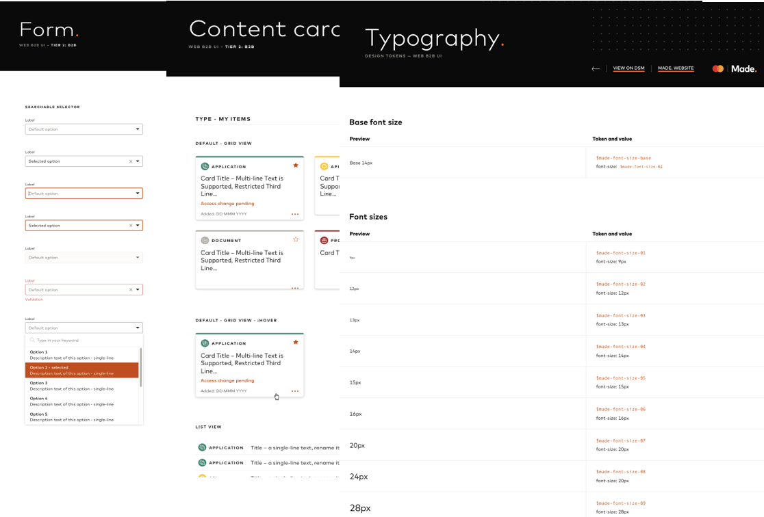 Examples from design system