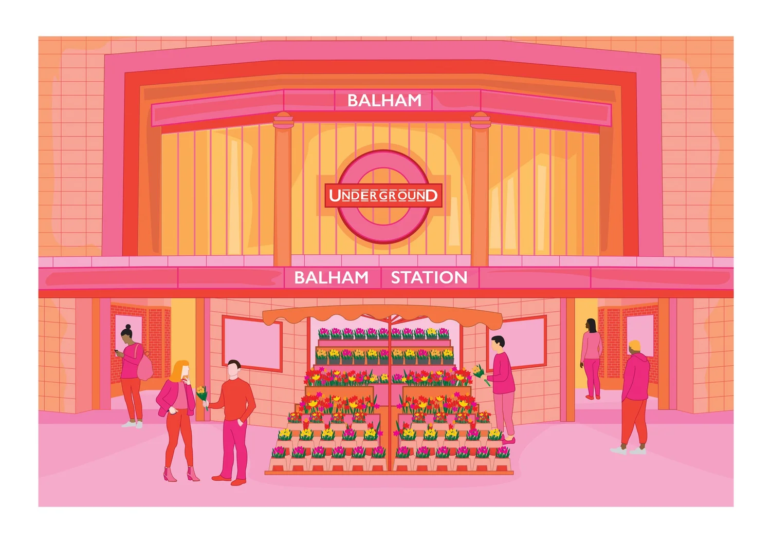 Balham Station-Art-Print-Open-Edition-illustrated-by-Krystal-Wong ...