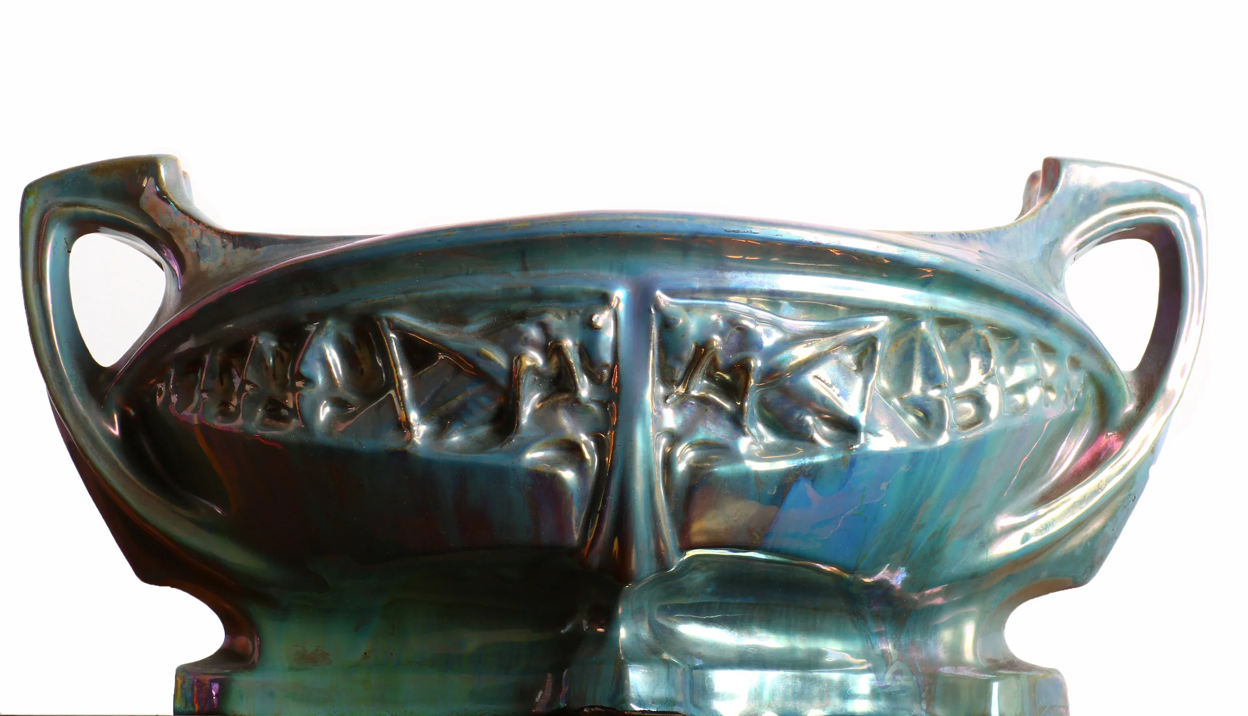 Jardinière Les Sauterelles Jules Cayette (1882-1953) Manufacture De Rambervillers