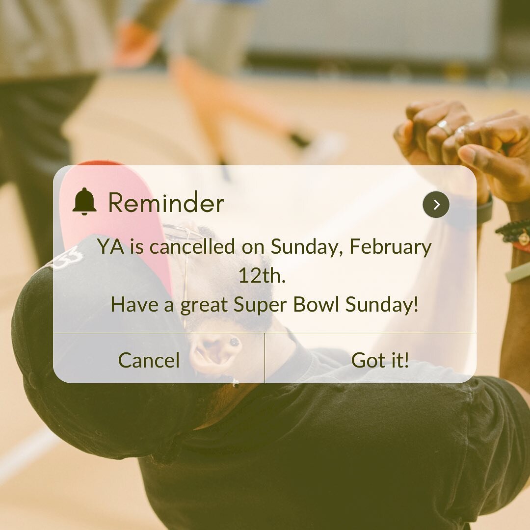 YA is cancelled this Sunday, we will return for meetings on the 26th! Don&rsquo;t forget Winter Jam on the 23rd and Opportunity House for serving on the 25th! 💛

&mdash;&mdash;&mdash;
#serveday #volunteer #youngadults #Christian #Christianity  #lanc