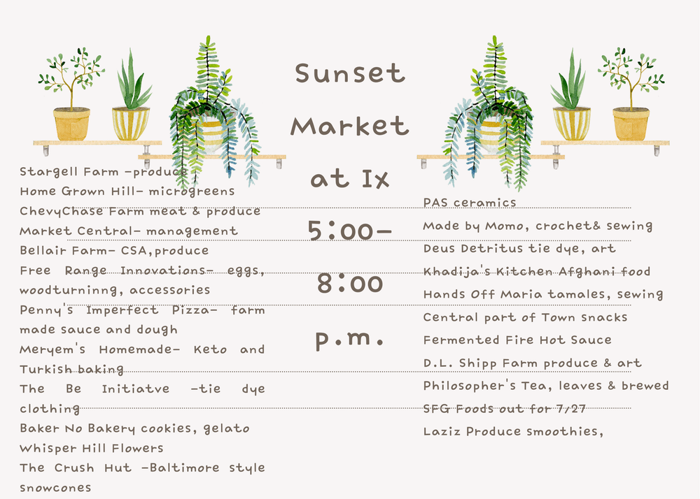 Sunset Farmers Market at Ix, July 27, 2023 — Market Central
