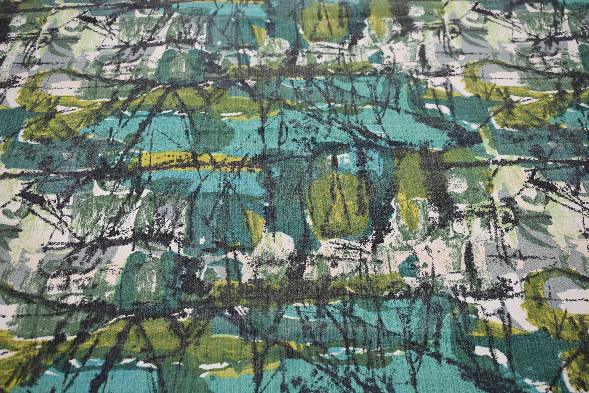  A David Whitehead early 1960’s barkcloth vintage fabric designed by Jane Daniels,  in fantastic condition .   