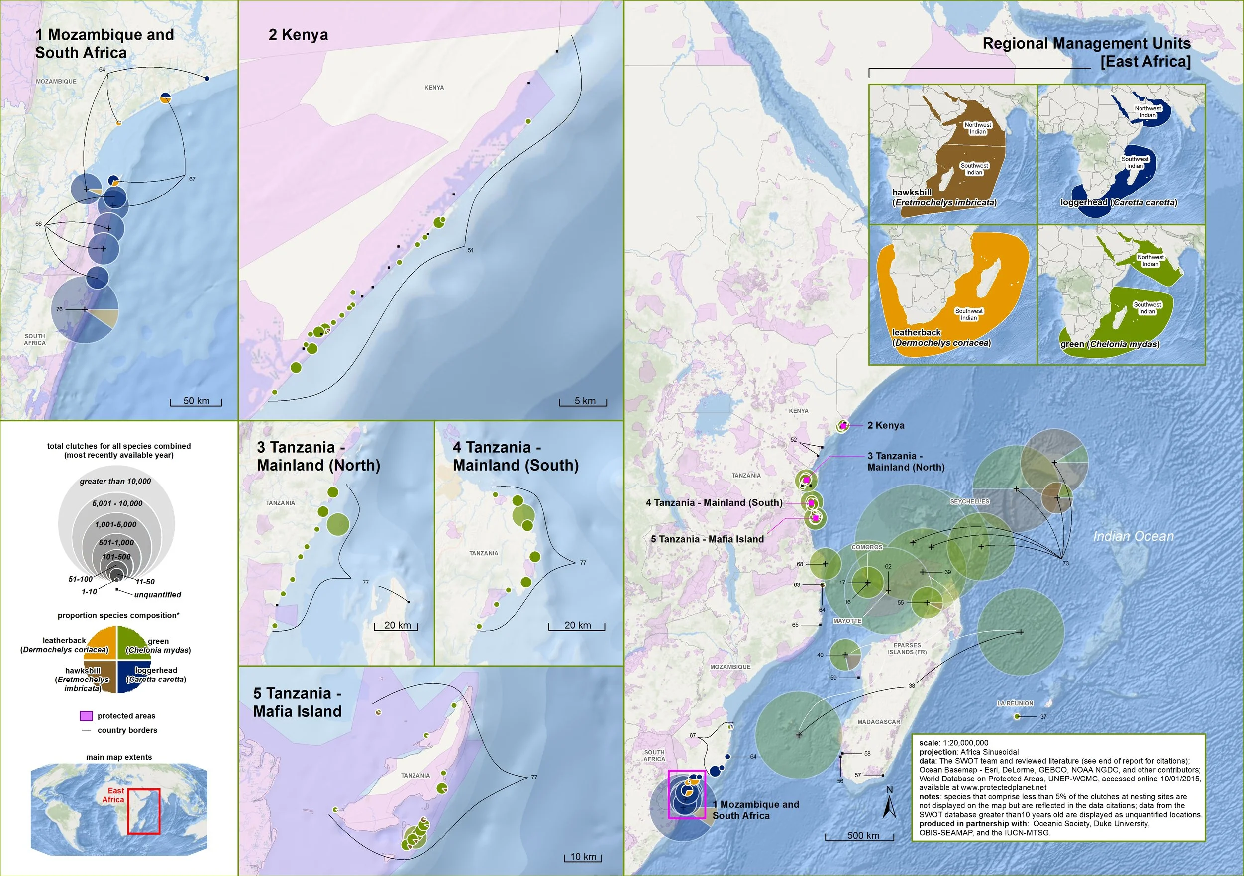 Nesting Biogeography of Sea Turtles in the SW Indian Ocean ( data citations ) | SWOT Report , vol. XII (2017) .