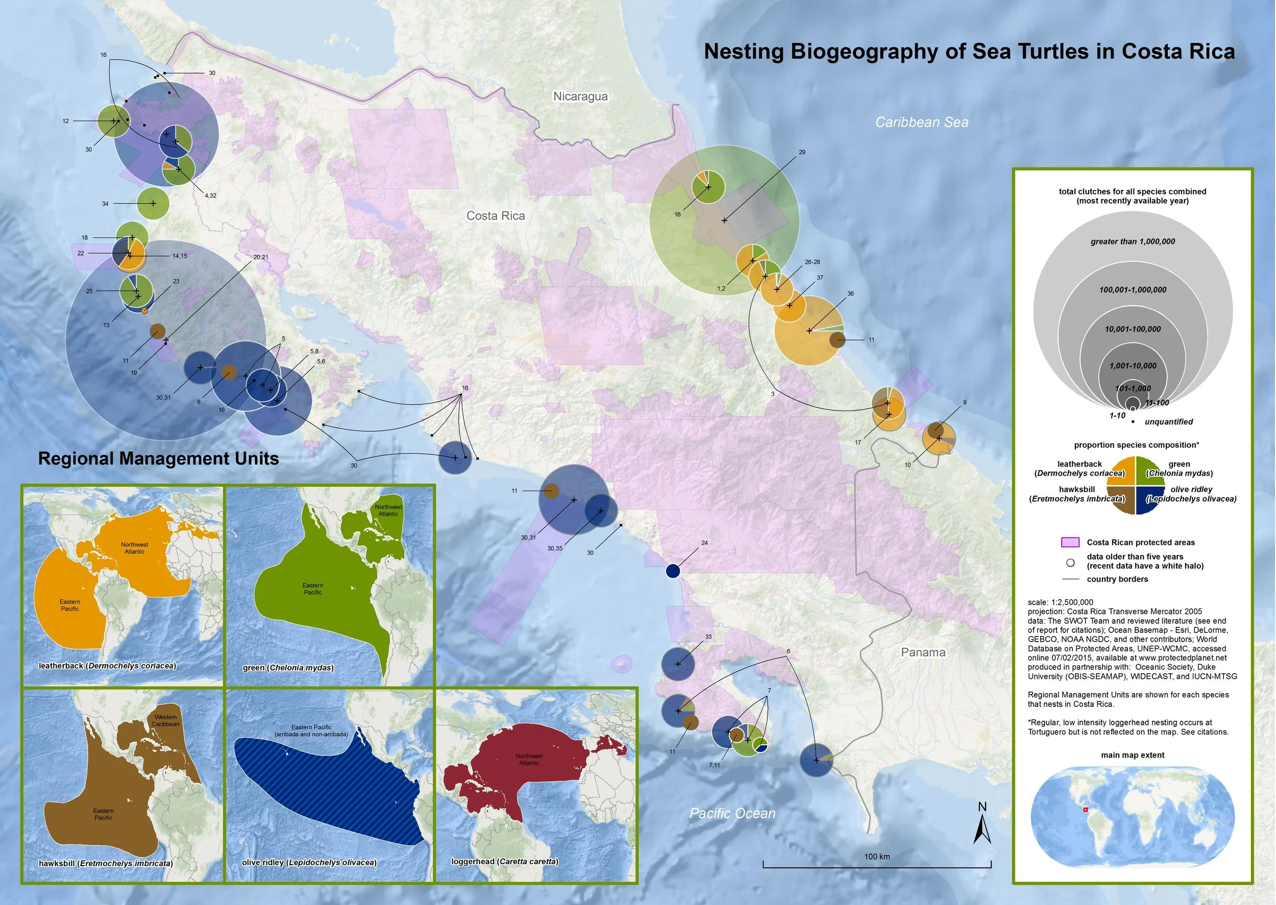 Nesting Biogeography of Sea Turtles in Costa Rica ( data citations ) | SWOT Report , vol. X (2015) .