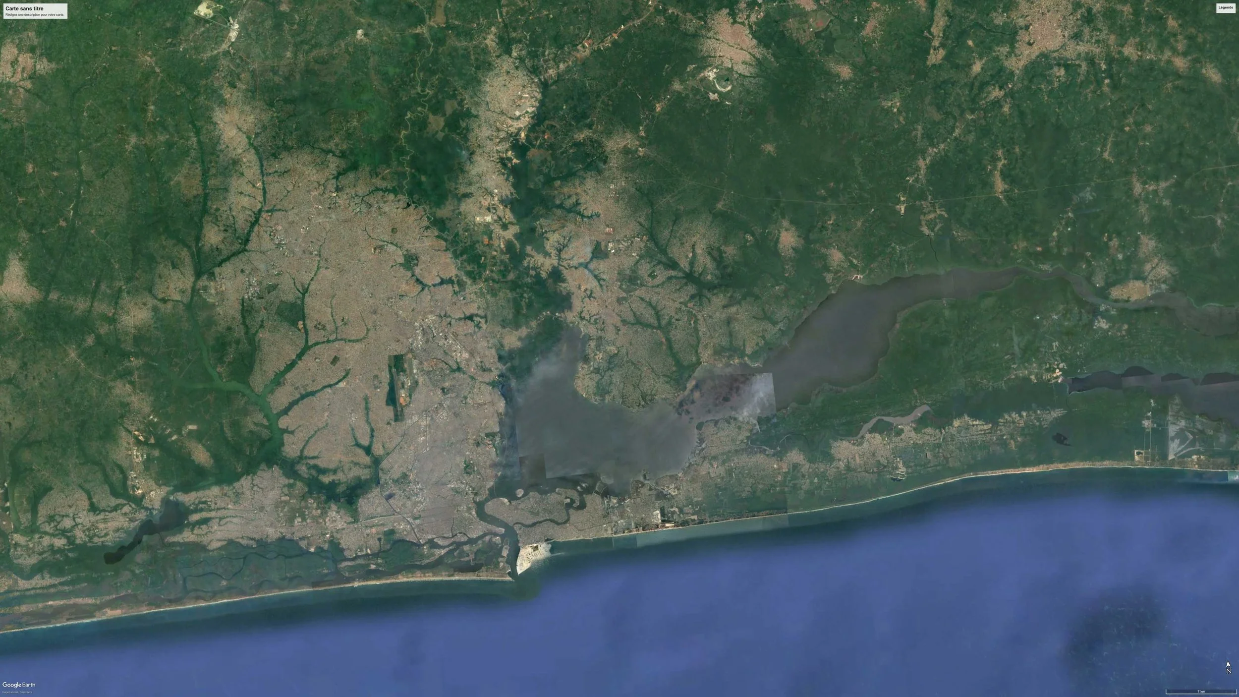 SATELLITE VIEW OF LAGOS, NIGERIA, 2016 *