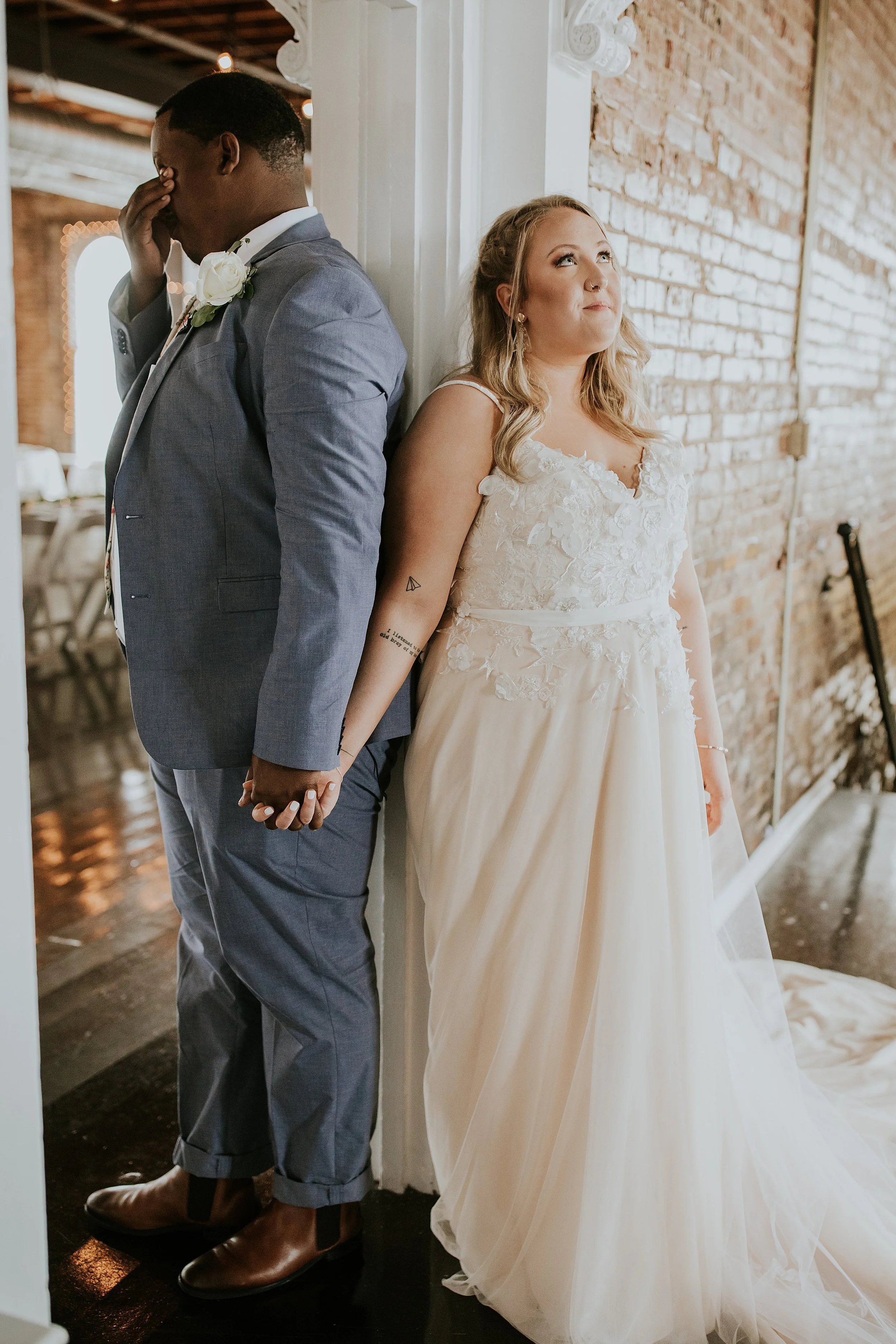 Denzel and Chloe share letters before their ceremony. They held hands for a few minutes after reading to soak in the moment.