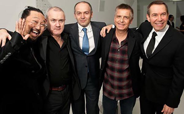 Takashi Murakami, Damien Hirst, Viktor Pinçuk, Andreas Gursky, Jeff Koons