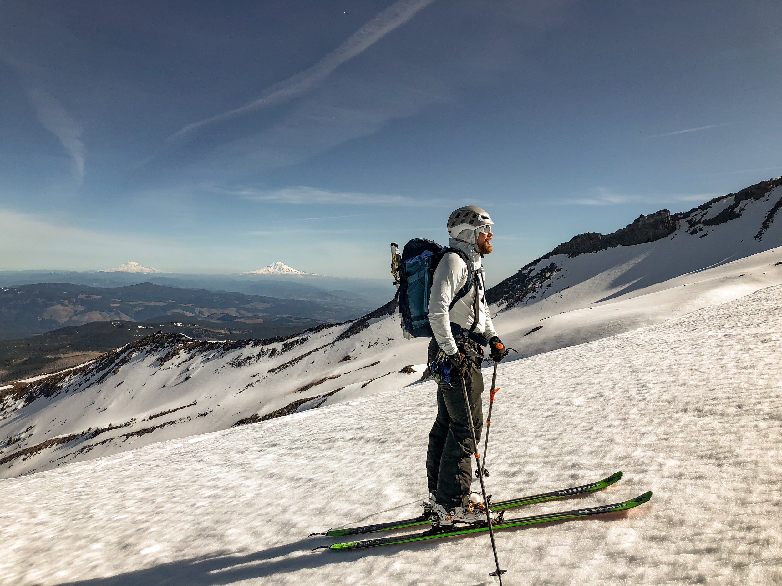 Ryan preparing to cross the Sandy Glacier