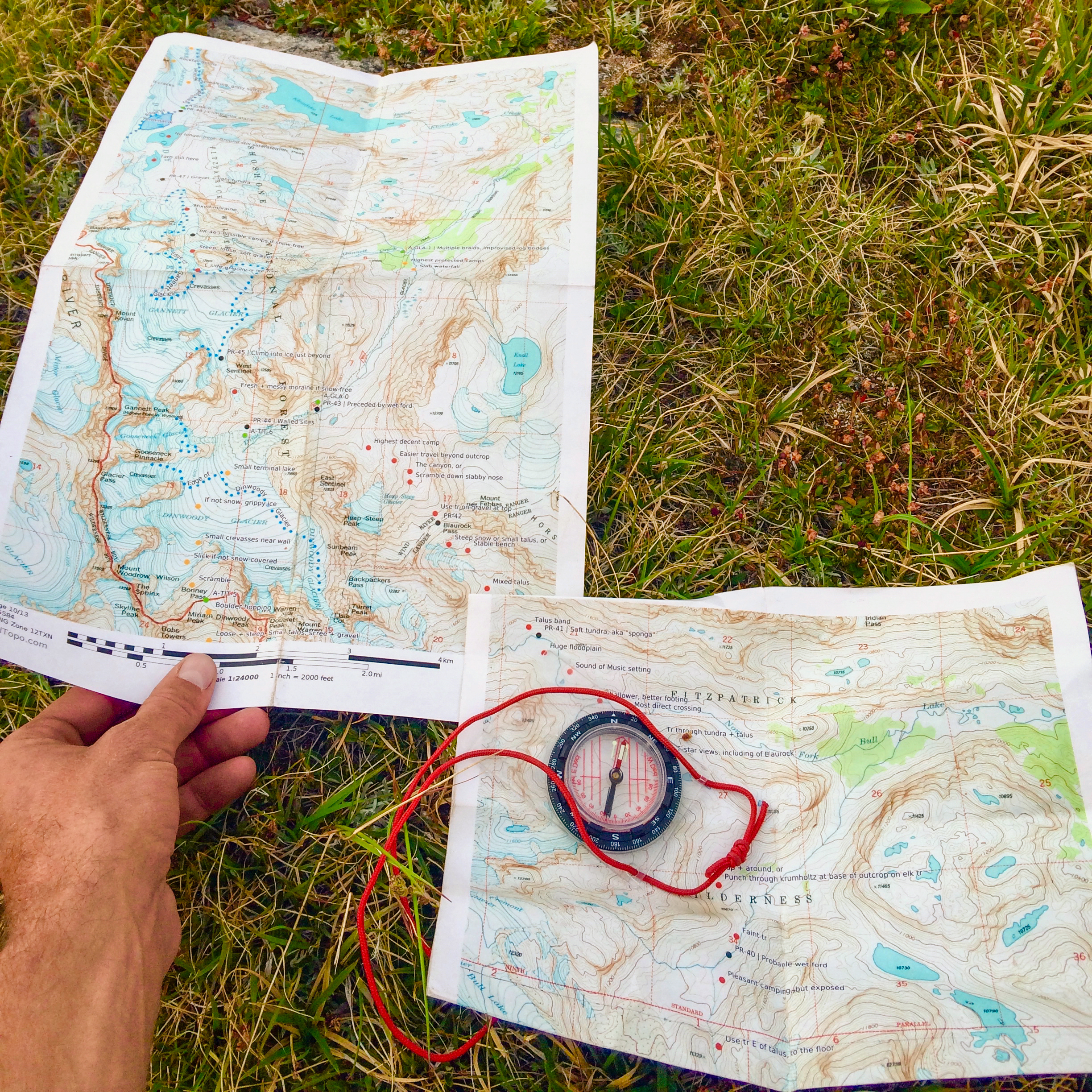 Andrew Skurka’s guide-maps on the Wind River high-route. the author does an excellent job of noting critical navigation features and calling out hazards