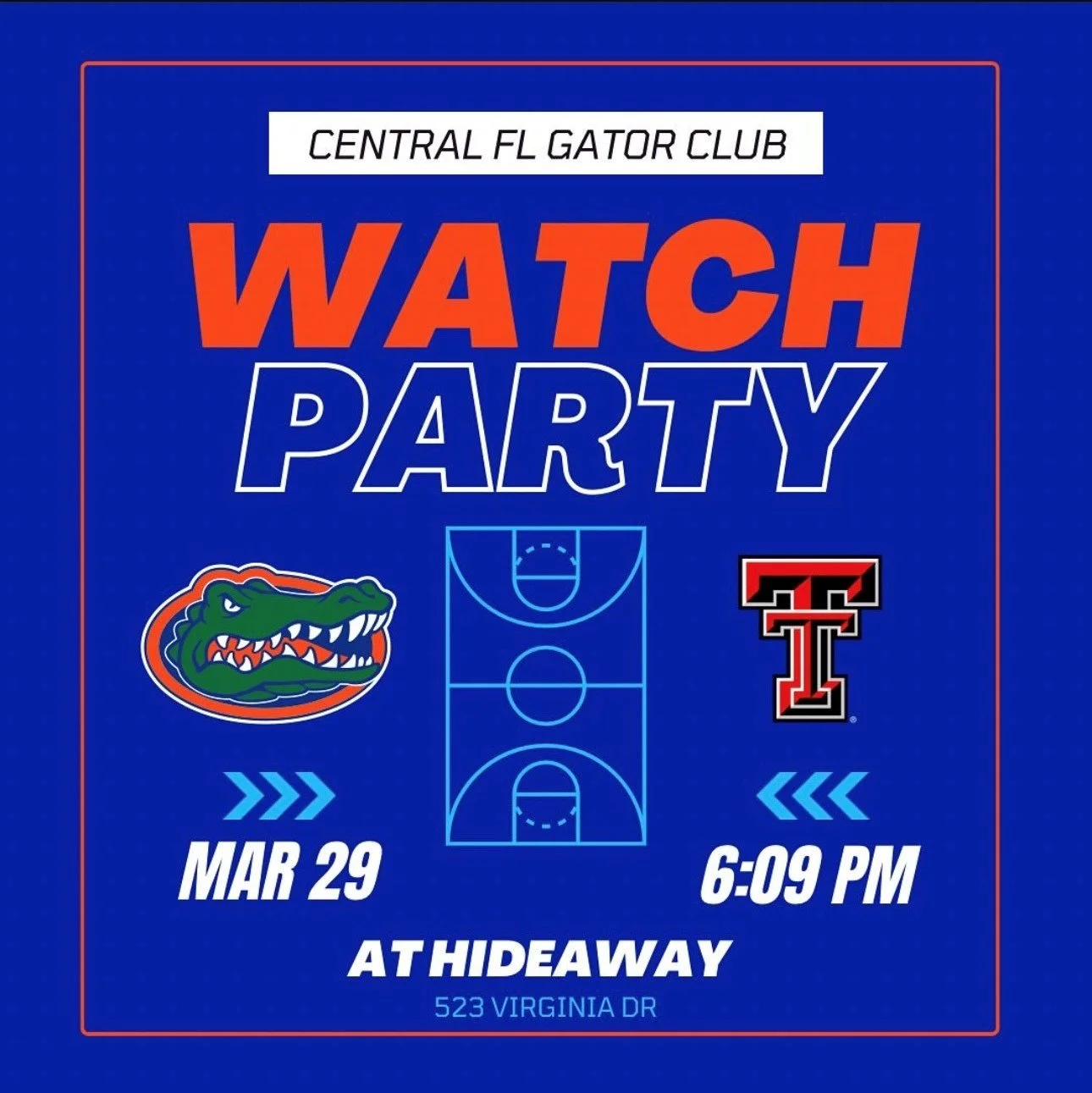 Elite 8 Watch Party: Florida Gators vs Texas Tech Red Raiders