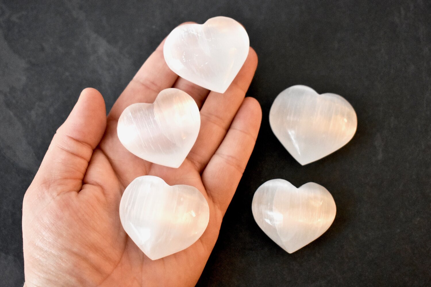 Open Heart Apothecary Large Selenite Heart Crystal — Nourish + Soul
