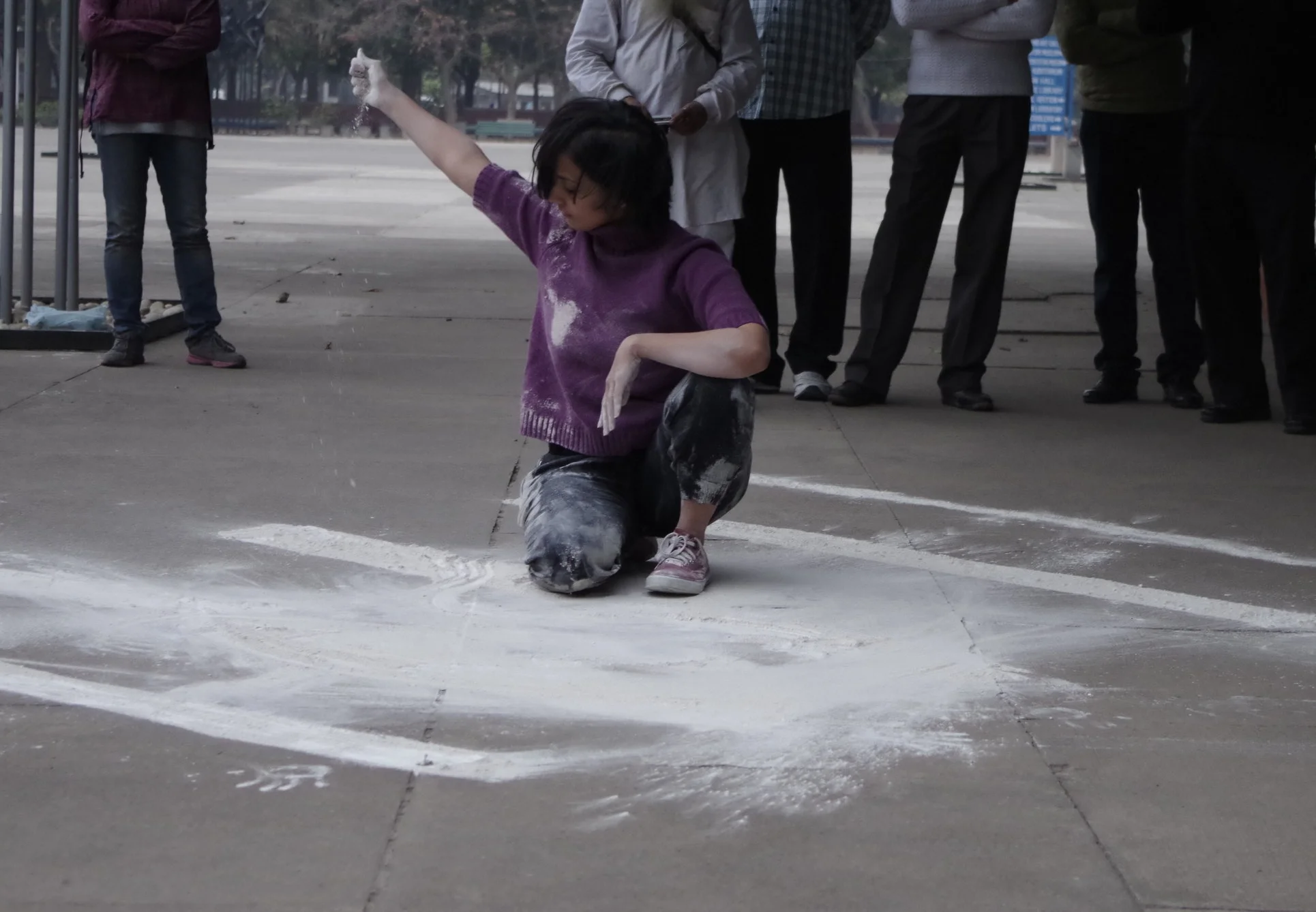   Lines -  performance art work. Morni Hill International Performance Art Festival, 2016. 