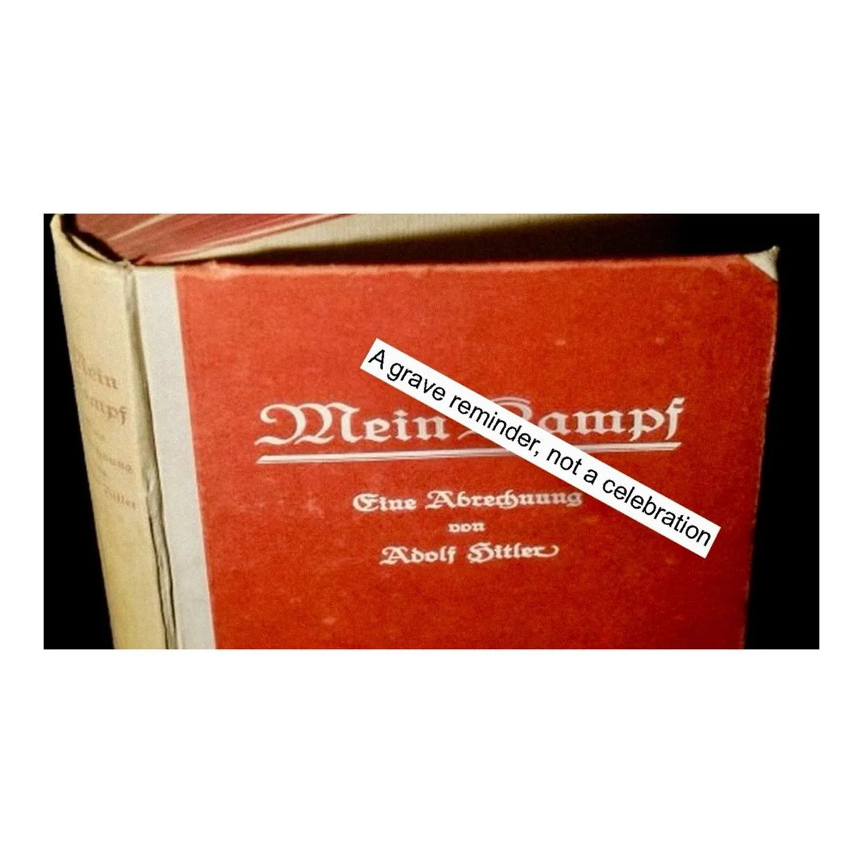 .
Cover of Mein Kampf  A book that should never be celebrated.

Read the full article on www.pafexplorer.com
 Published on 18 July 1925, Mein Kampf fused personal grievance, pseudoscience, racial fantasy, and antisemitic poison.
 It sold over 12 mill