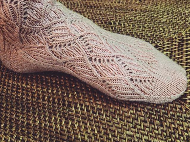 Lace socks knit for my mother and now mine
.
Knitting for someone else, especially my mother who knew much about labors of love, is always gratifying, even if the recipient may not fully understand or appreciate the labor of love in every knitted sti