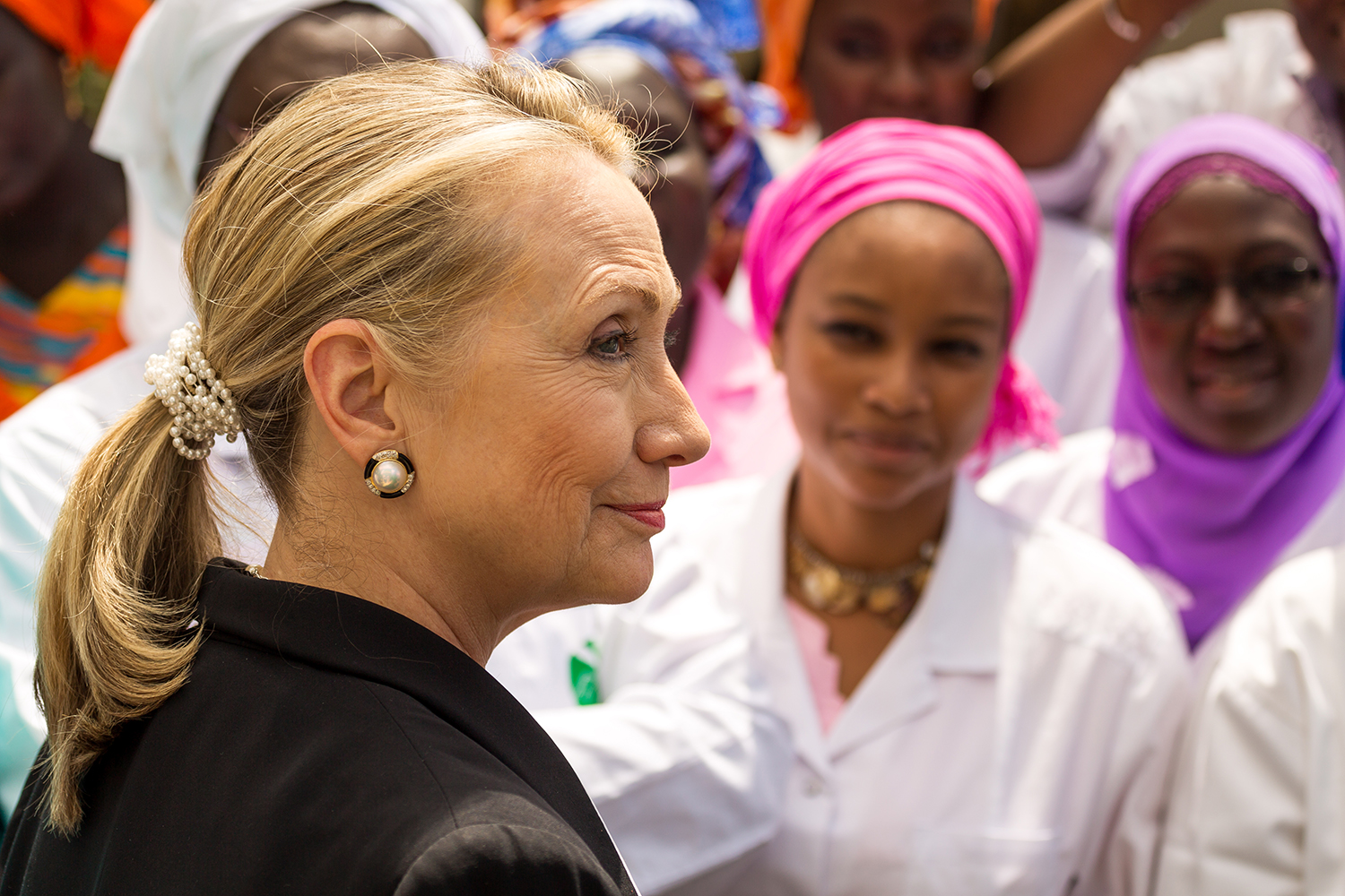  US Secretary of State Hillary Clinton visits a women’s health clinic in Dakar, Senegal on Wednesday, Aug. 1, 2012.  