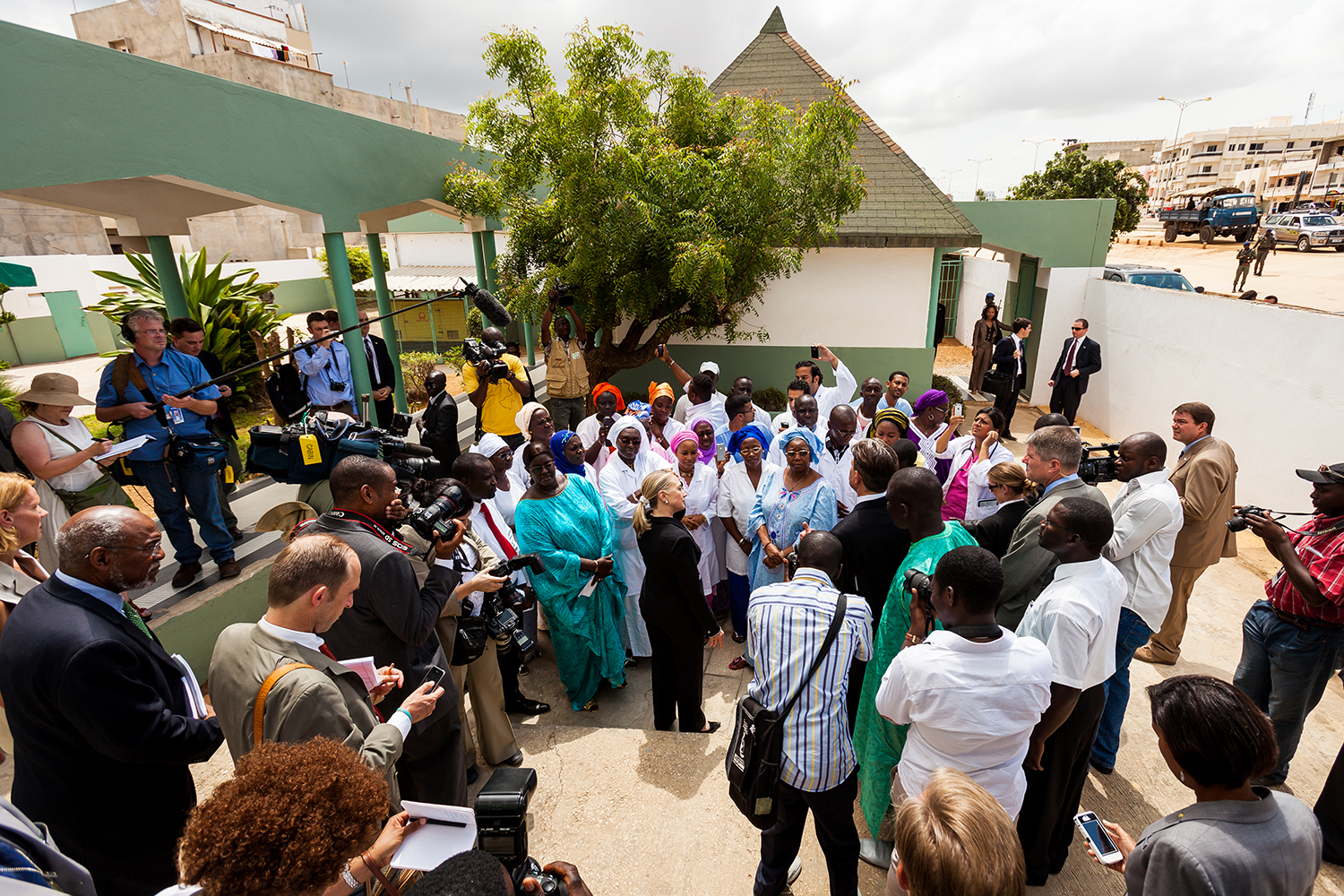  US Secretary of State Hillary Clinton visits a women’s health clinic in Dakar, Senegal on Wednesday, Aug. 1, 2012. 