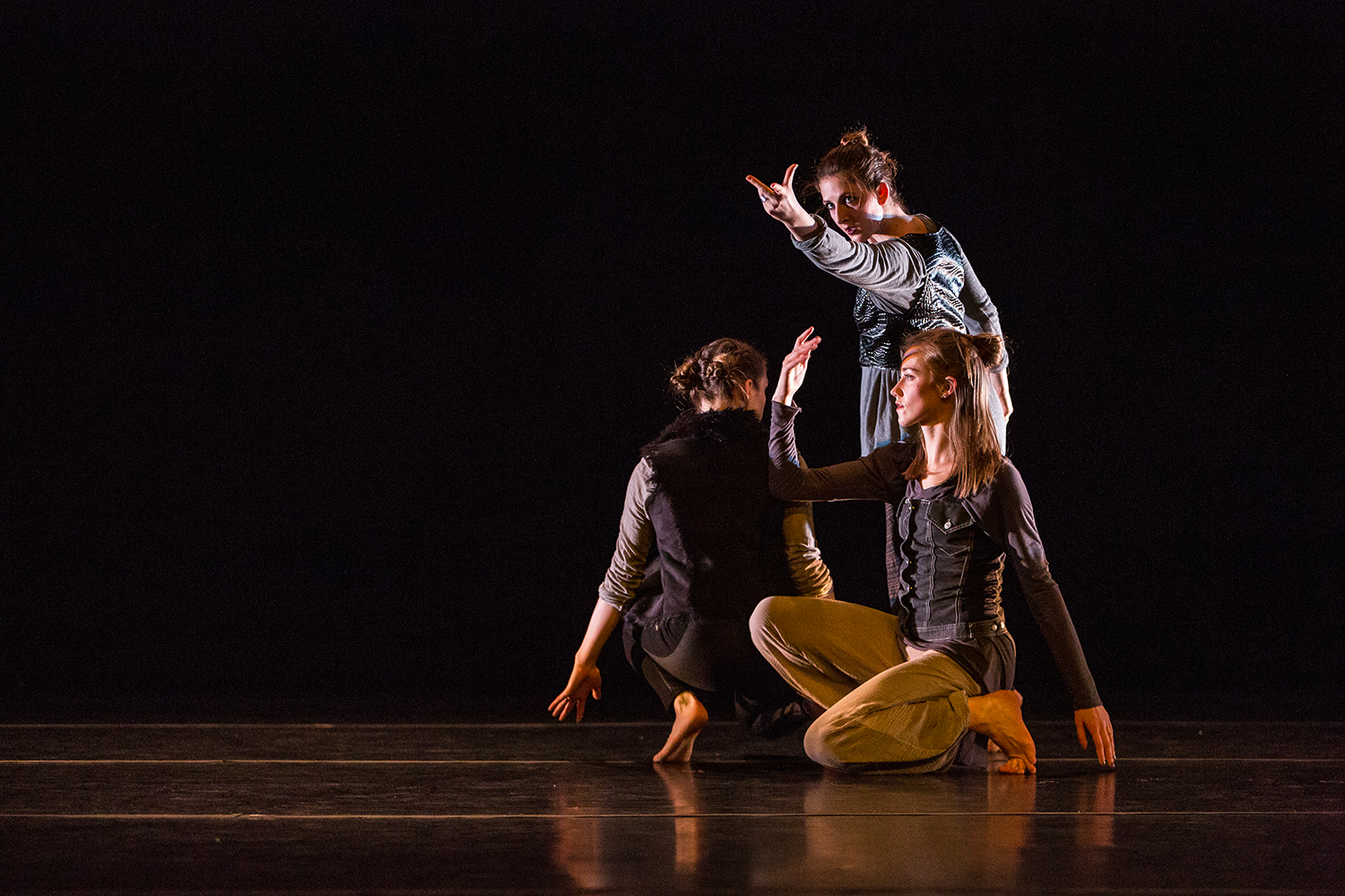  Undergraduate and Graduate students in the University of Iowa College of Dance perform in the Faculty/Graduate Concert dance performance at Space Place Theater on Wednesday, Feb. 7, 2018. 