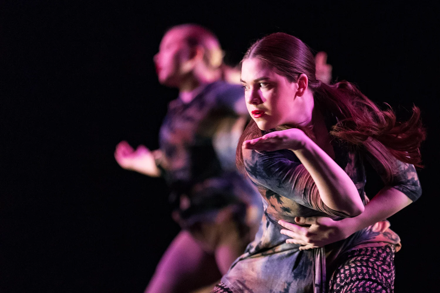 Students in the University of Iowa's Department of Dance perform in the Faculty/Graduate Concert in Space Place Theater on Tuesday, Feb 5., 2019.