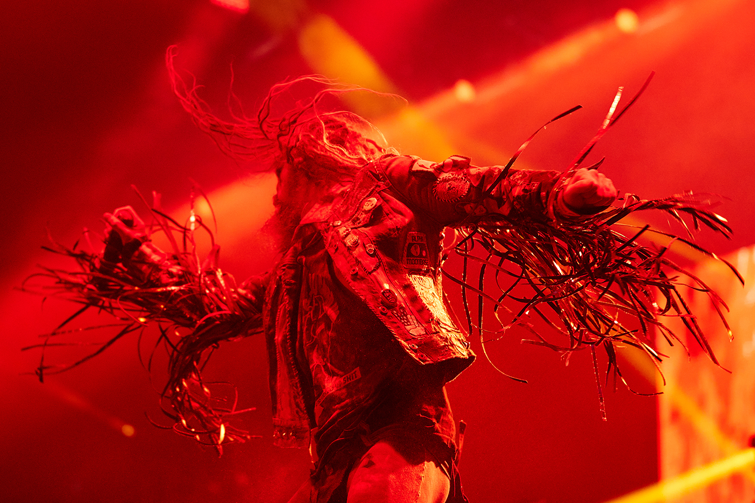  Rob Zombie performs during a concert as part of the Twins of Evil Tour at the US Cellular Center in Cedar Rapids on Saturday, Aug. 10, 2019.  