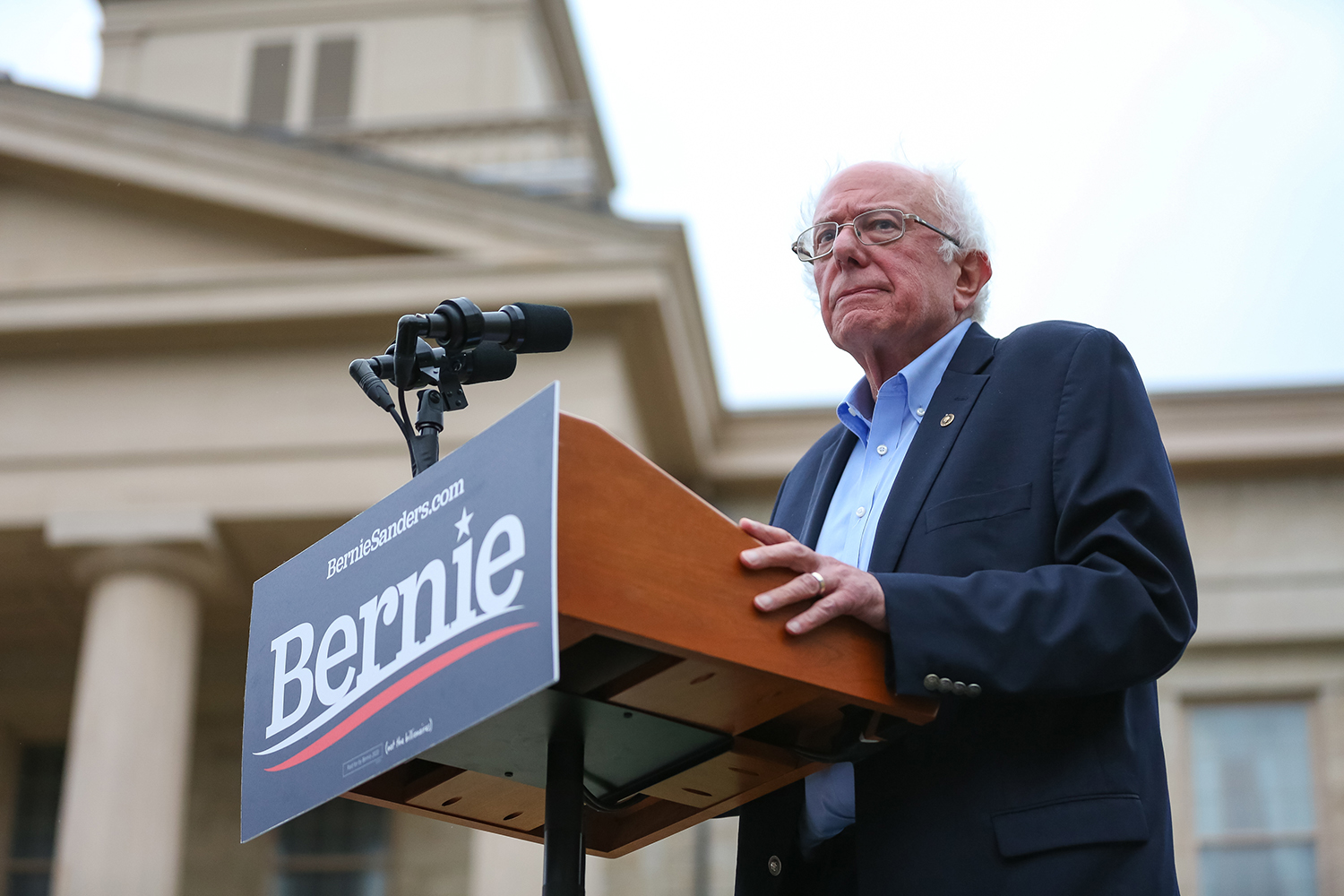  Democratic Presidential Candidate Senator Bernie Sanders (I-VT) speaks during a campaign rally on the Pentacrest at the University of Iowa in Iowa City on Sunday, Sep. 8, 2019.  