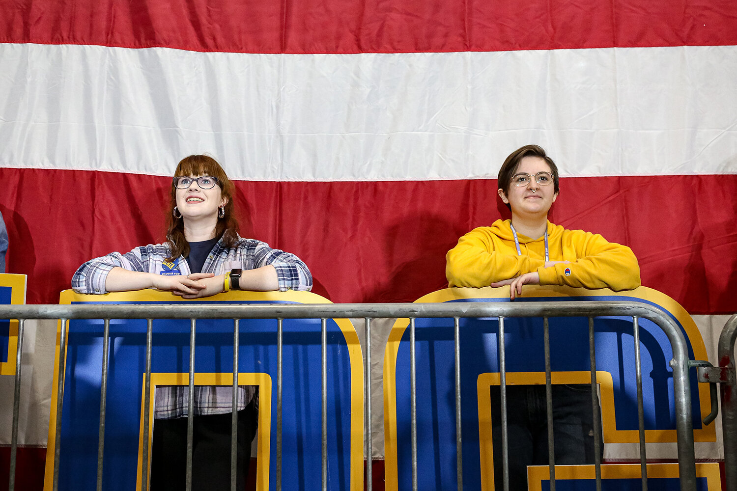  Campaign Volunteers listen to Democratic presidential candidate Pete Buttigieg during a campaign rally in Coralville on Sunday, Dec. 8, 2019. 