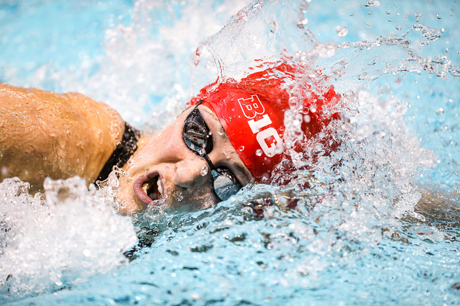  Francesca Bertotto swims the 500 Yard Freestyle Preliminary during the Big Ten Women’s Swimming and Diving Championships at the Campus Welfare and Recreation Center in Iowa City, IA on Thursday, Feb. 20, 2020.  